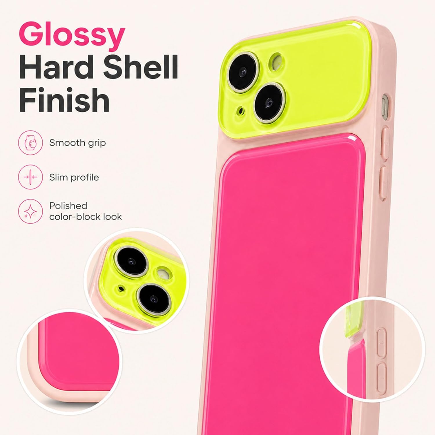 Thumbnail 4 de EKELYVIA Pink TPU Case for iPhone 13 with Raised Camera and Screen Bezels