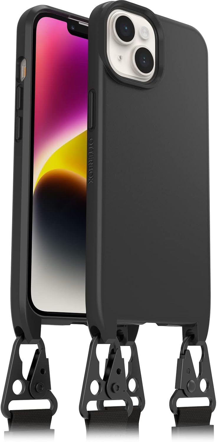 Detalle de Otterbox Cover React Lanyard con MagSafe per iPhone 14 Plus (custodia sottile antishock con cordino) nera