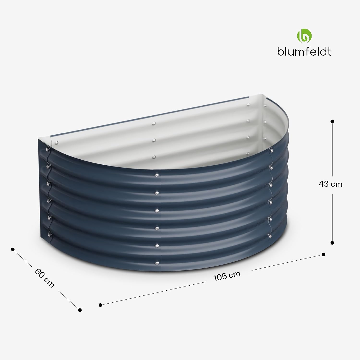 Thumbnail 6 de blumfeldt High Grow Half Circle 200L Raised Bed, Galvalume Steel, 43cm