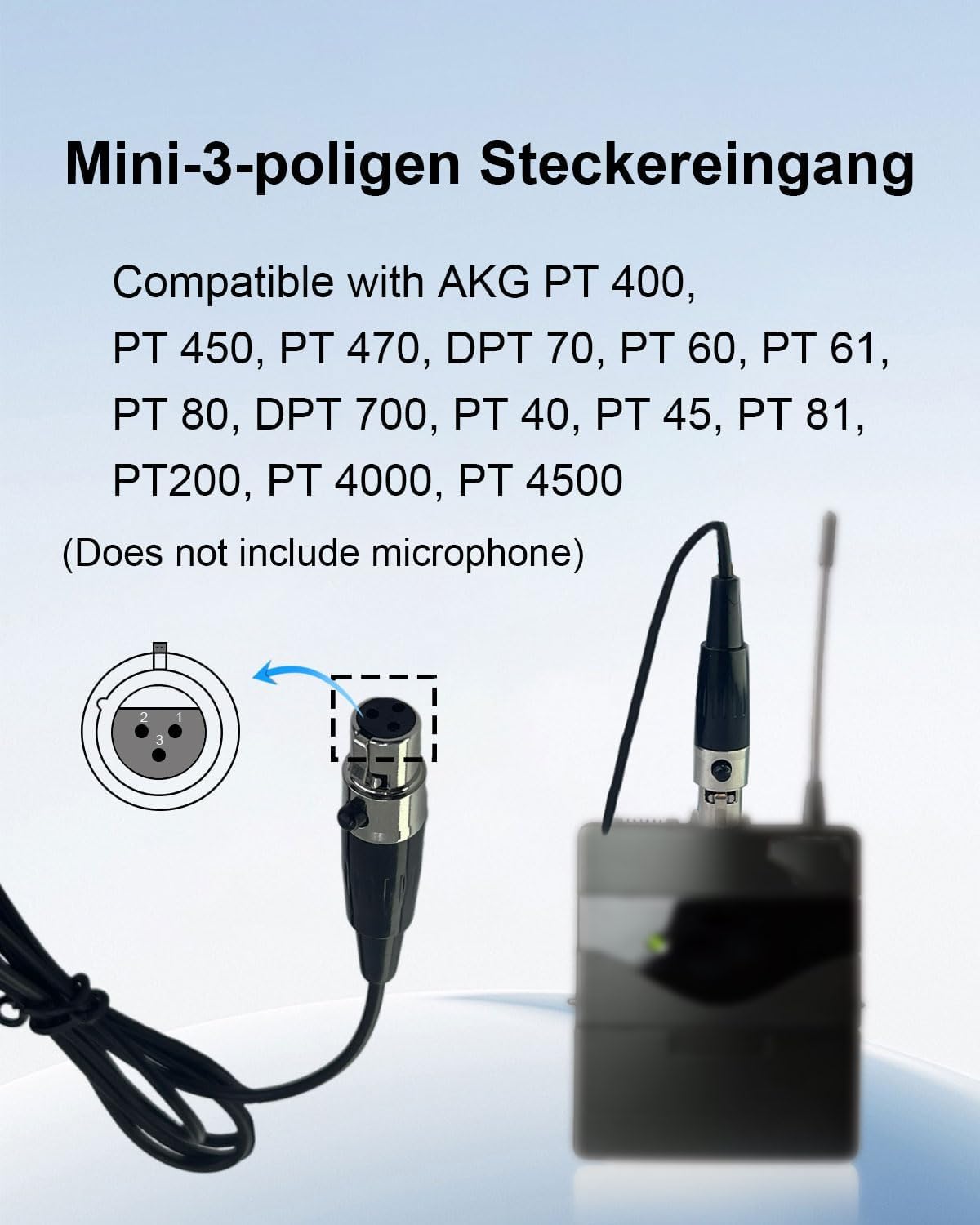 Detalle 2 de SEYUGOPTI Lavalier Microphone with Mini XLR TA3F Plug