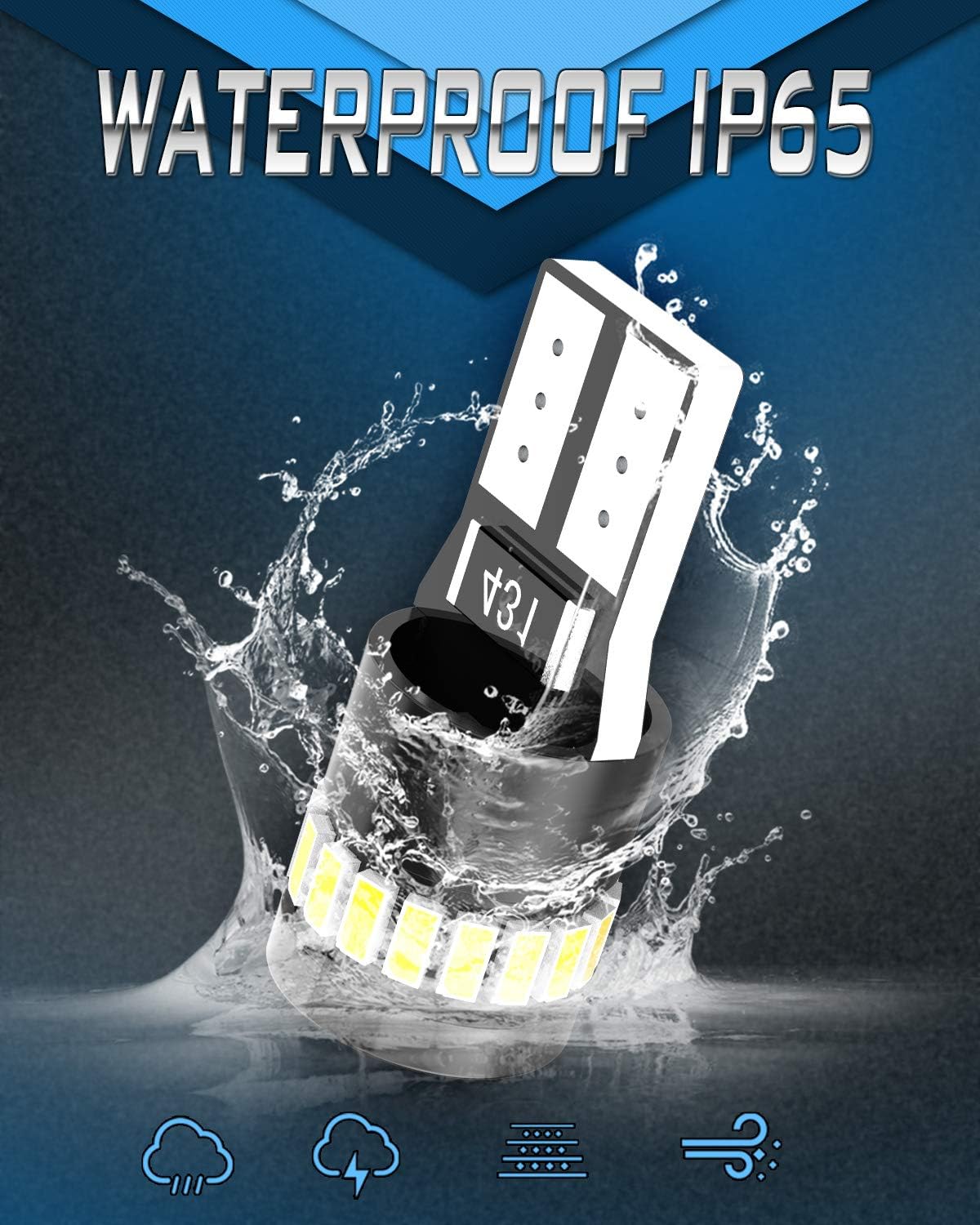 Thumbnail 6 de KATUR 194 LED Light Bulb 6000K White 168 2825 W5W T10 Wedge (4pcs) – Canbus error free replacements