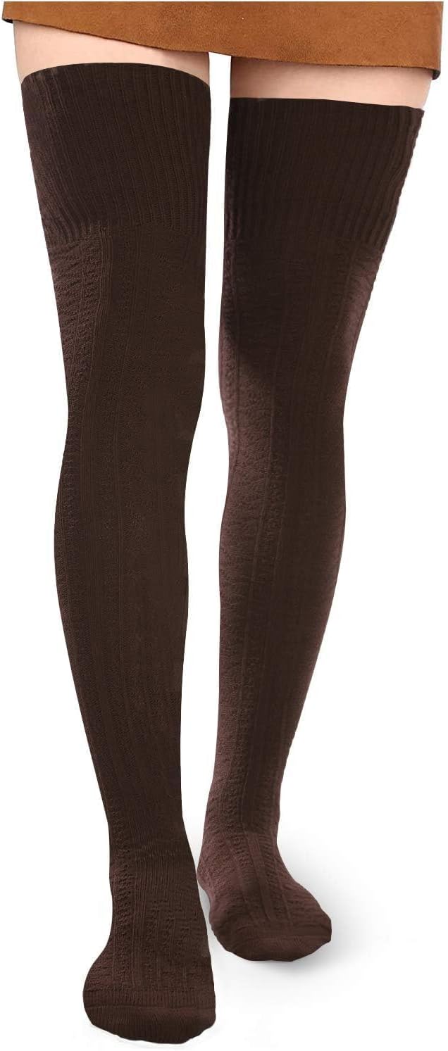 Detalle de Moon Wood Thigh-High Socks, Cotton Knit