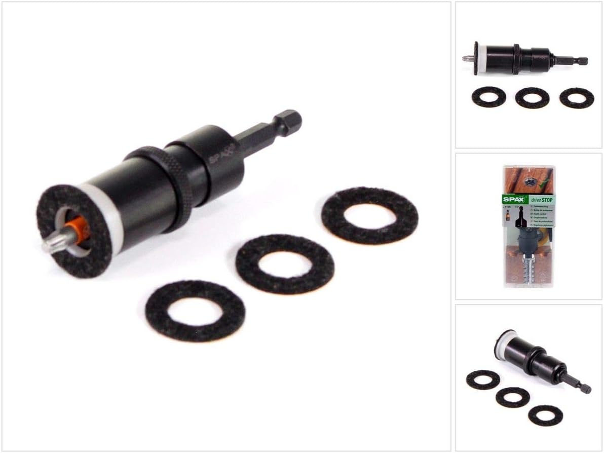 Detalle de SPAX-BIT T-STAR Plus T25 Inox avec douille filetée et limiteur de profondeur variable – Pack 2 pièces