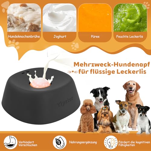 Detalle 2 de Yipetor Schleckball Hundenapf für Flüssige Leckerlis – sicherer Slow-Feeder für Knochenbrühe, Joghurt und Flüssignahrung