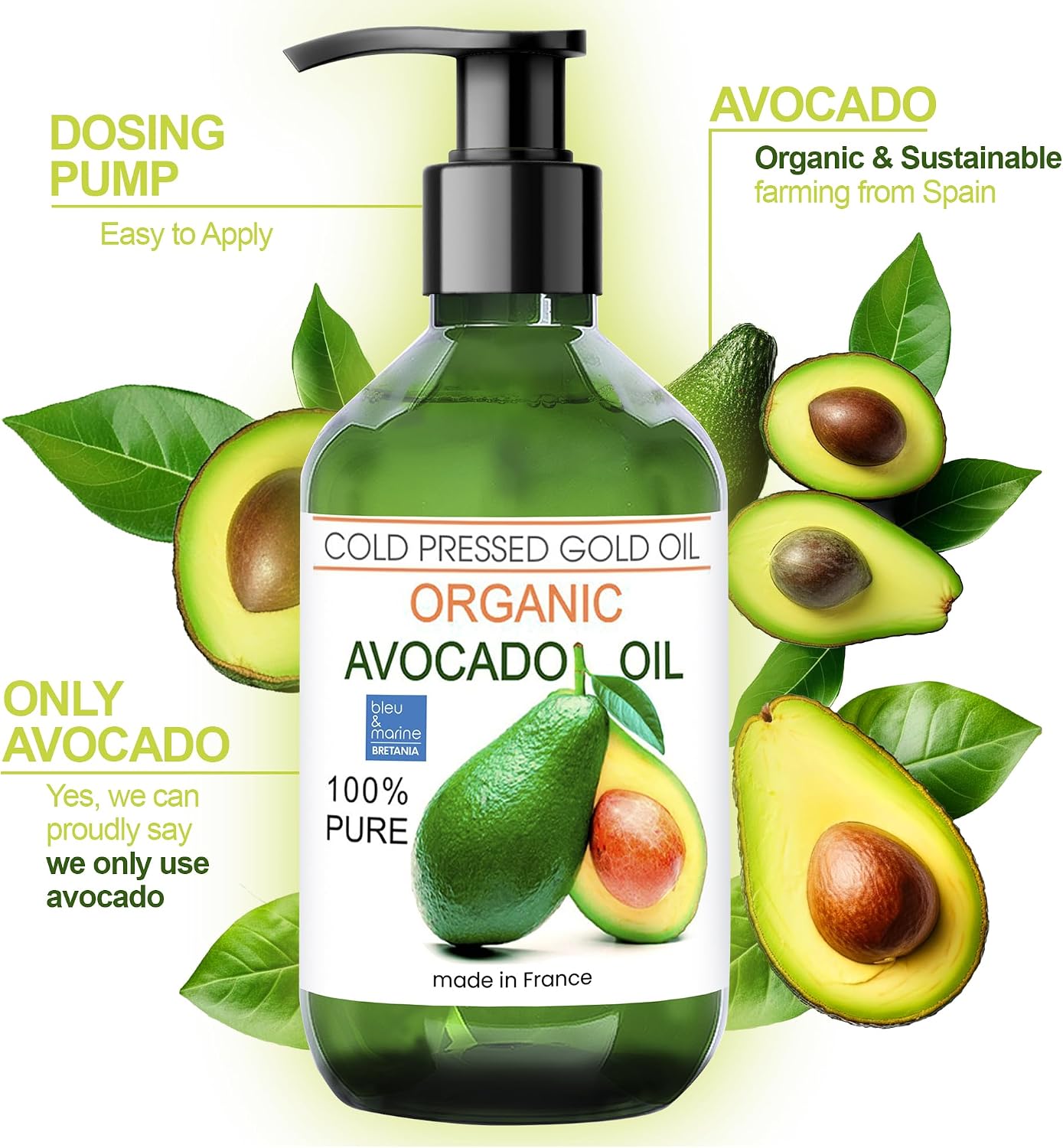 Detalle de Huile d'avocat bio 1000 ml
