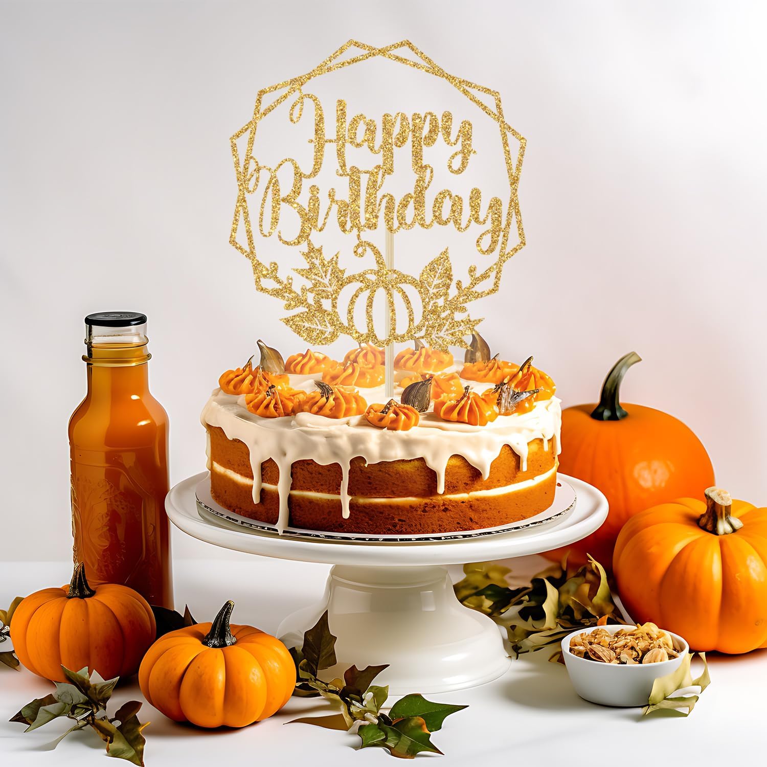 Detalle de Pumpkin Birthday Cake Topper, 5.9-Inch Sticks