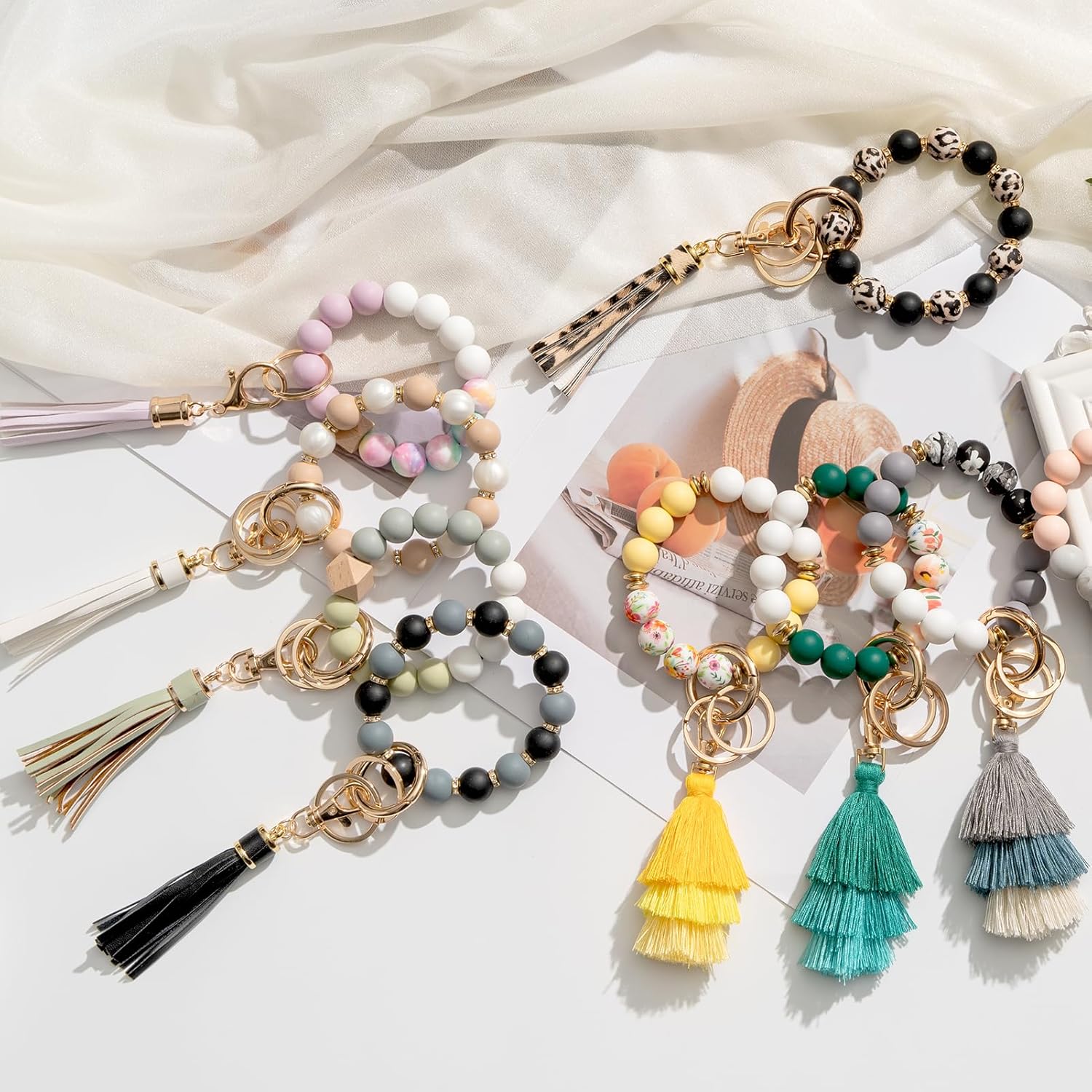 Thumbnail 6 de CHUQING Schlüsselanhänger-Armband mit Silikonperlen für Autoschlüssel – Schlüsselarmband für Damen