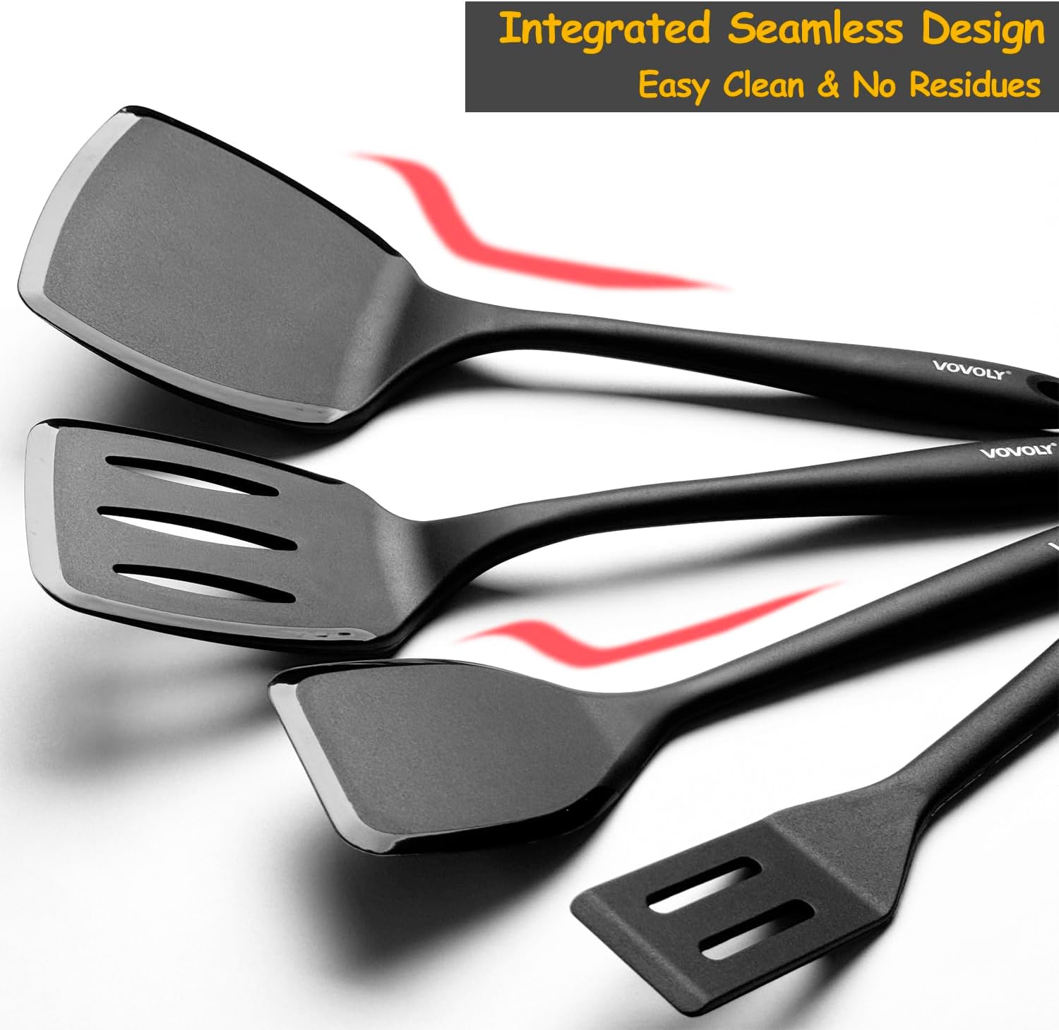 Detalle 2 de 600°F Silicone Spatula Turner Set, 4-Pack