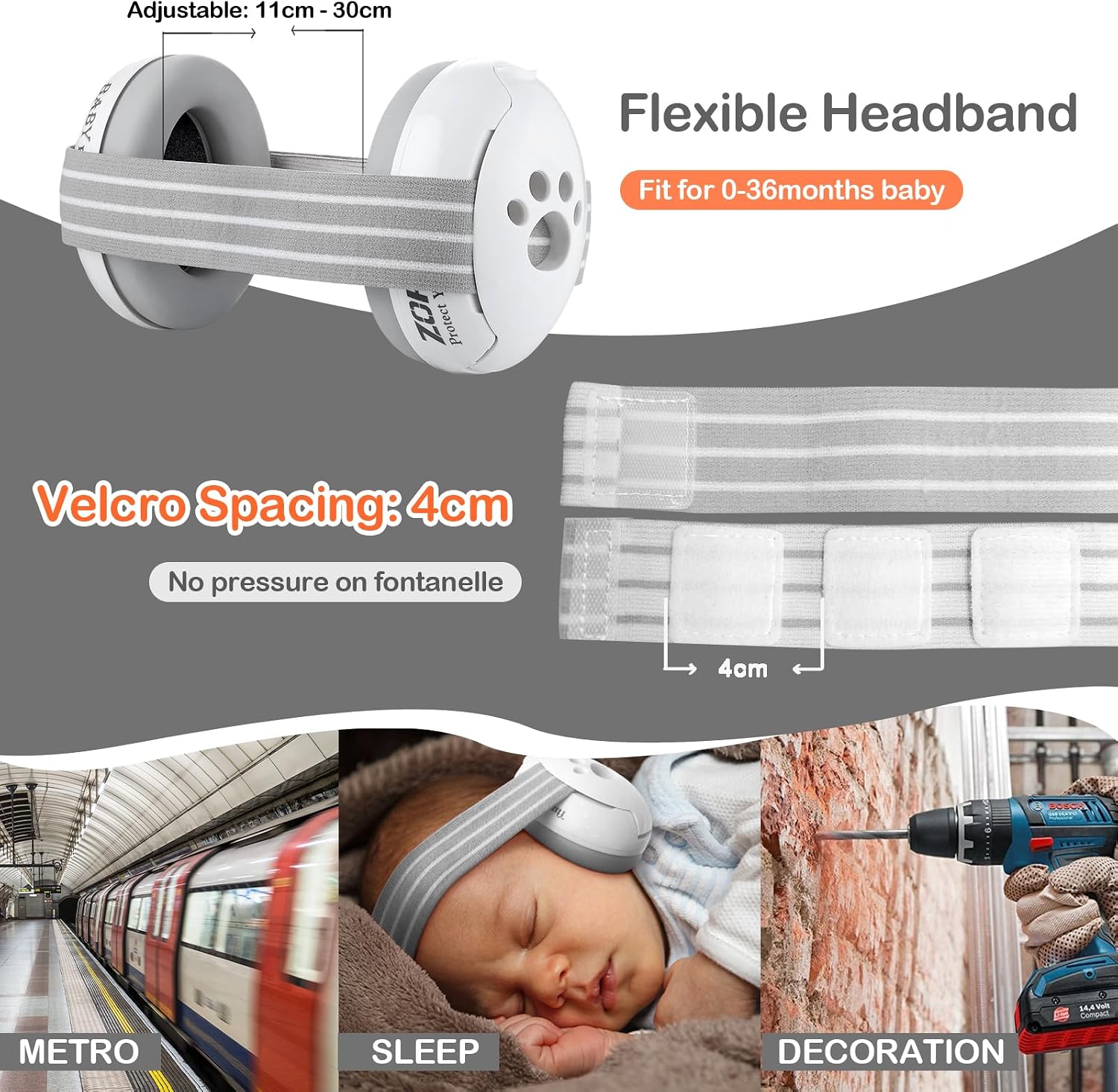 Thumbnail 2 de ZOHAN Baby Ear Defenders 0–36 Months – Noise Cancelling Headphones for Sleep, Travel and Sensory Protection