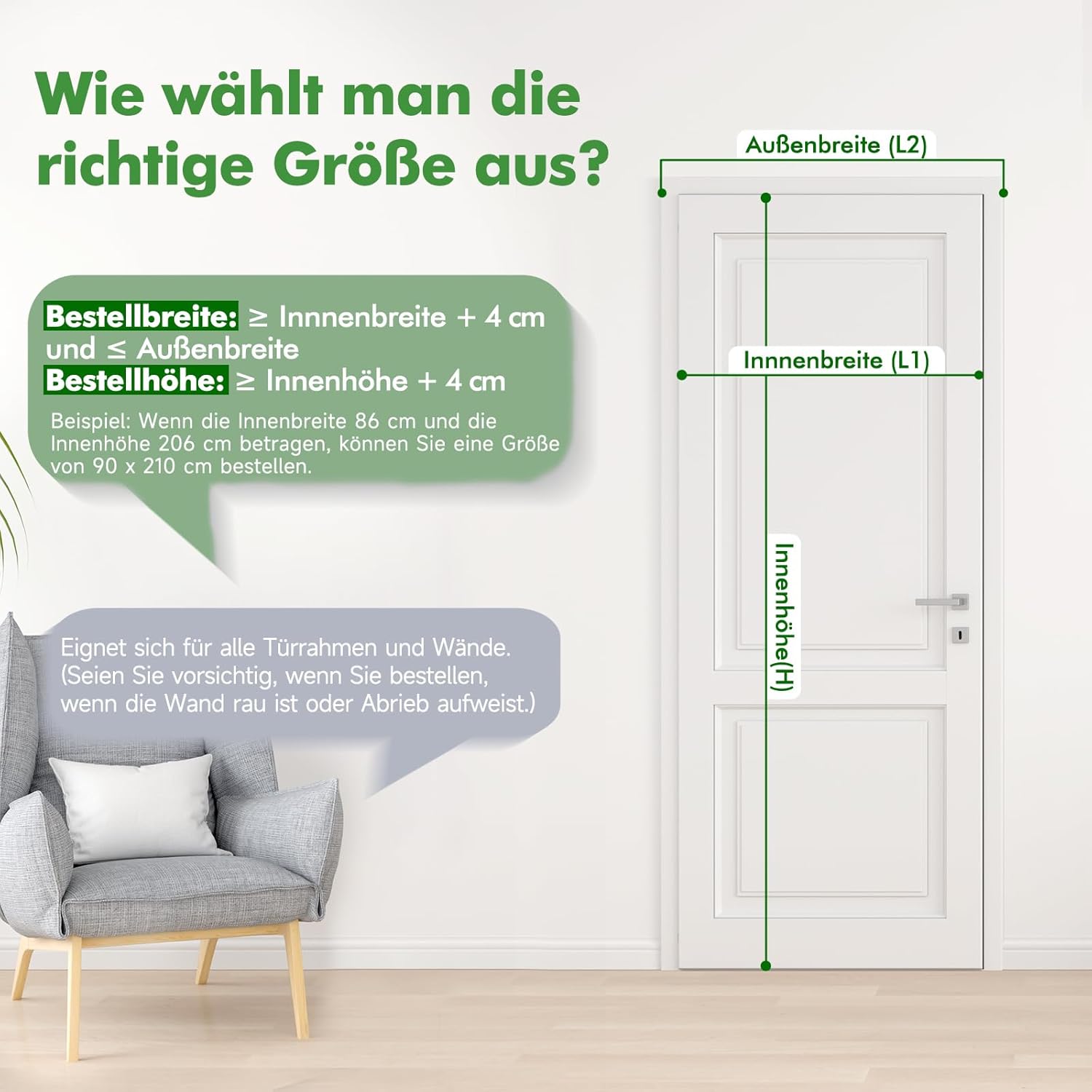 Thumbnail 5 de Sekey Fliegengitter Balkontür zuschneidbar – Magnet & selbstklebend, 100x220 cm, Grau