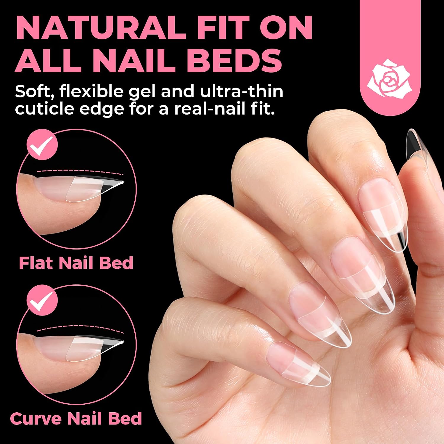 Detalle de UNA GELLA Gel Nail Tips, Medium Almond