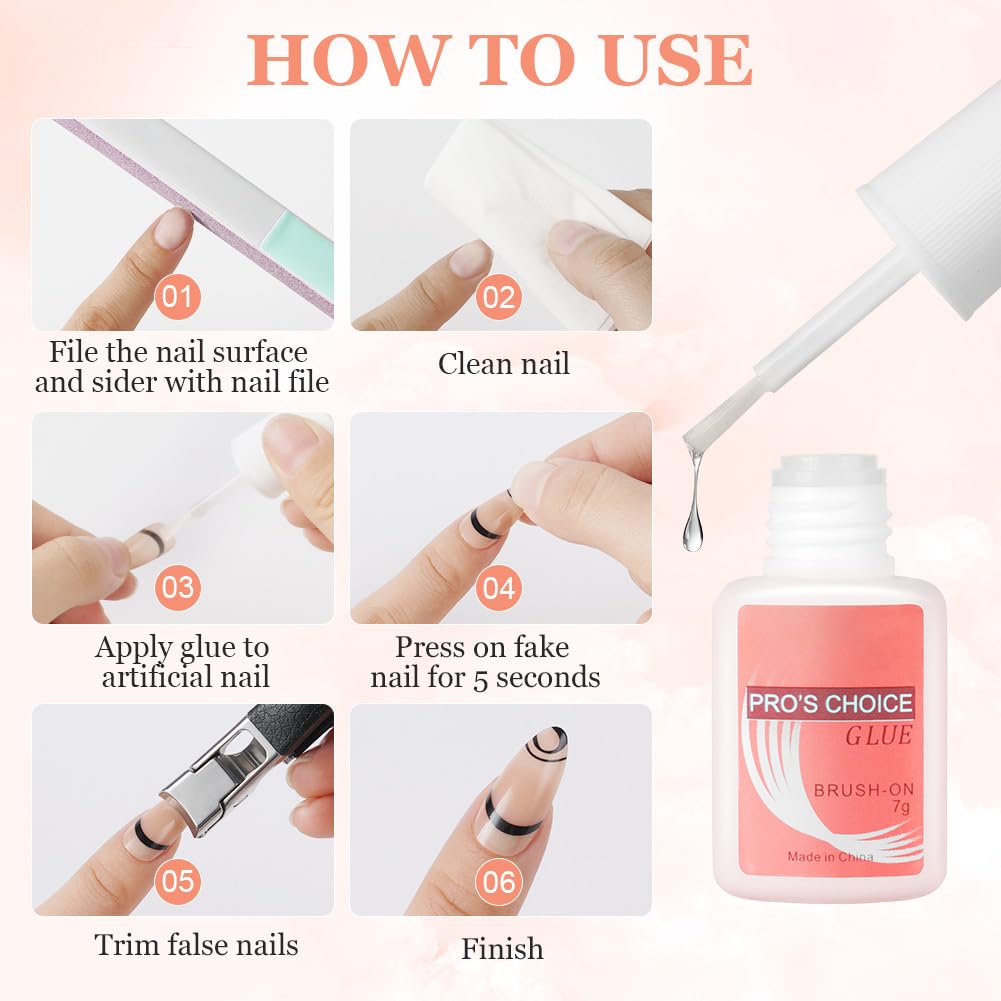 Detalle 2 de Pegamento para Uñas Postizas 3x7ml 💅 Reparación y Adhesivo Profesional