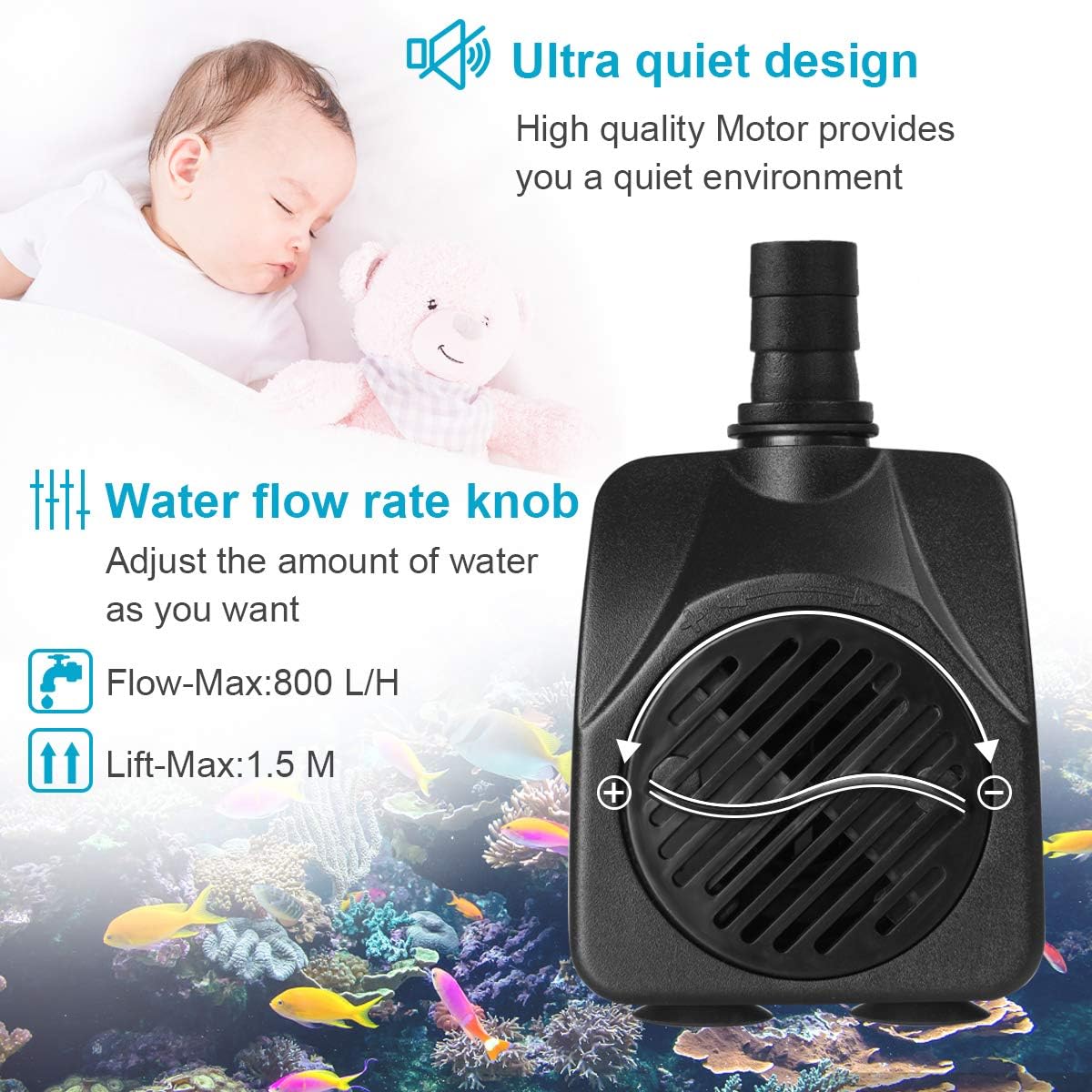 Thumbnail 4 de flintronic Mini Bomba de Agua Sumergible 12 LED