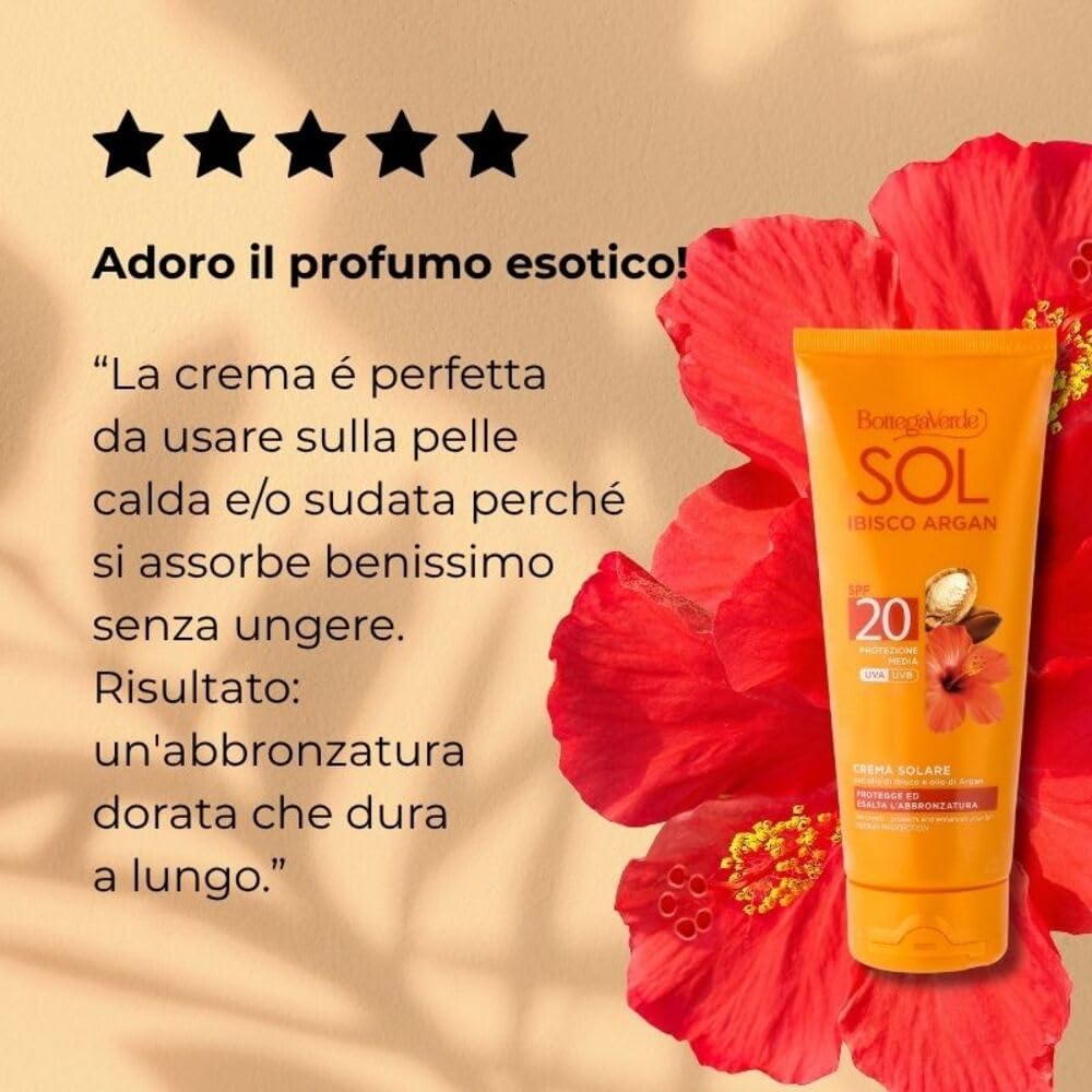 Thumbnail 6 de Bottega Verde SOL Ibisco Argan Crema Solare Corpo SPF 20 (200 ml) – Protezione media, idrata e valorizza l’abbronzatura