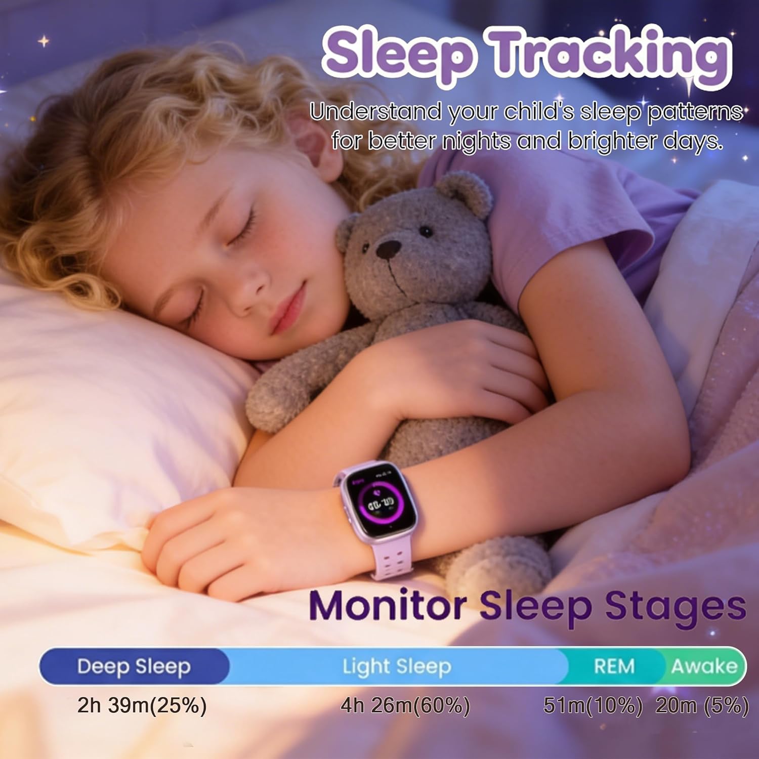 Thumbnail 2 de Tzzulsx Kids Smart Watch: Standalone Fitness Tracker with 1.83" HD Screen, IP68, 18 Games