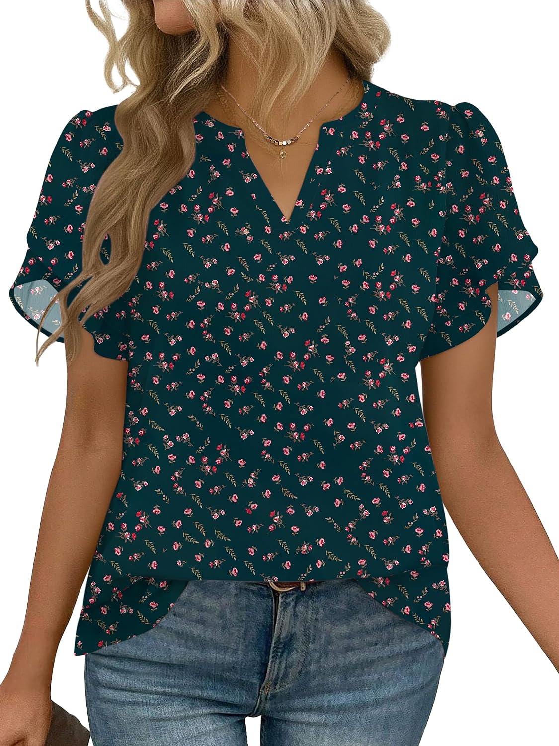 Detalle 2 de Zeagoo Chiffon Top Dressy Casual