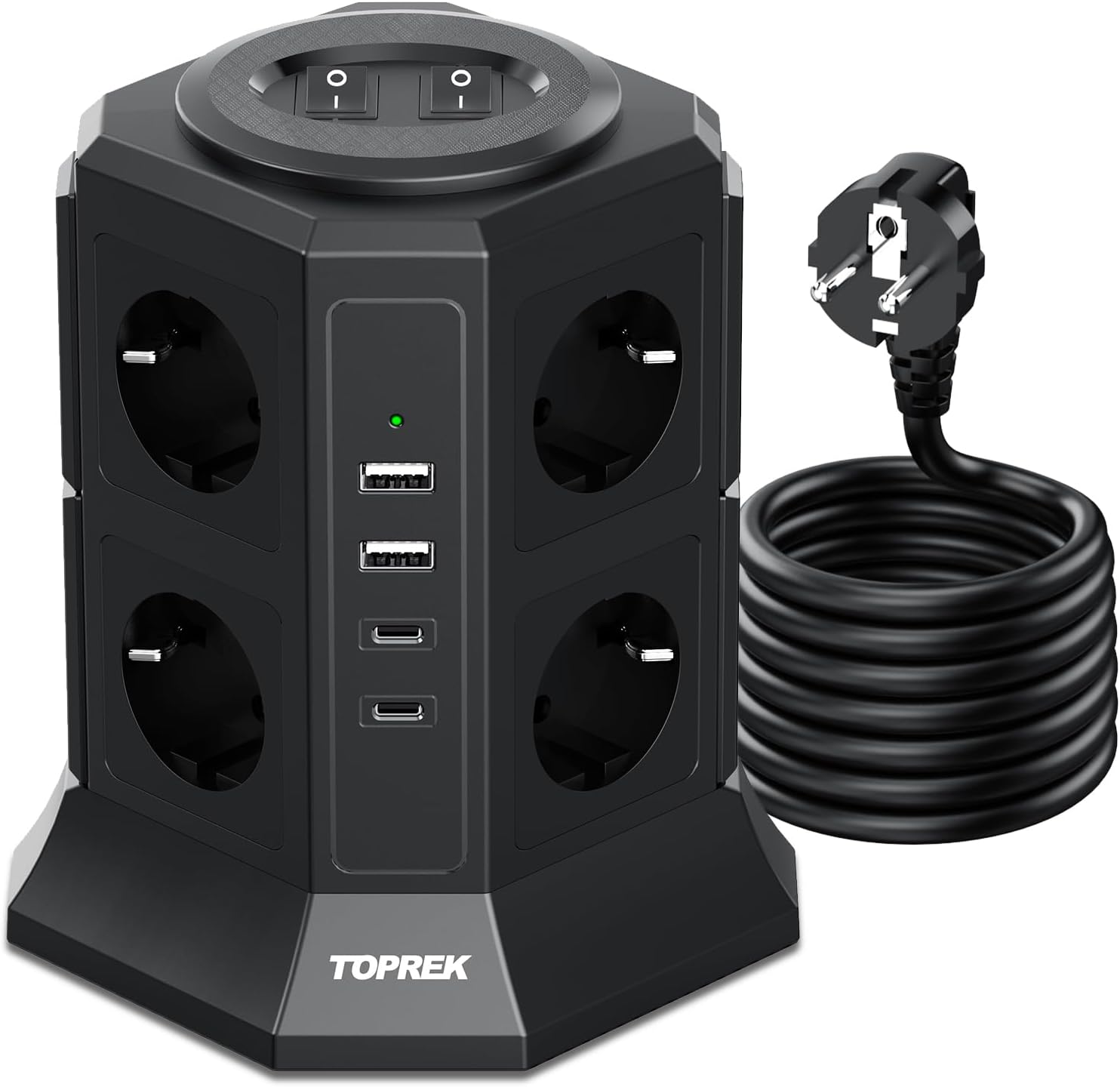 Detalle de TOPREK Mehrfachsteckdose 12‑fach 4000W
