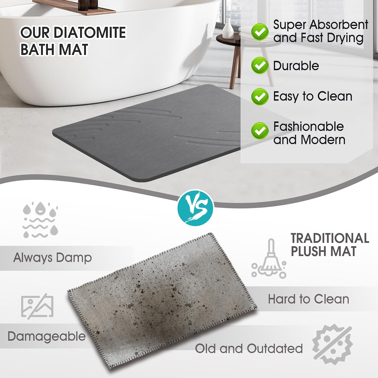 Detalle 1 de Diatomaceous Earth Bath Mat