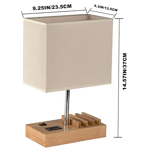 Thumbnail 3 de Briever USB Bedside Table Lamp with 3 USB Ports and Phone Dock