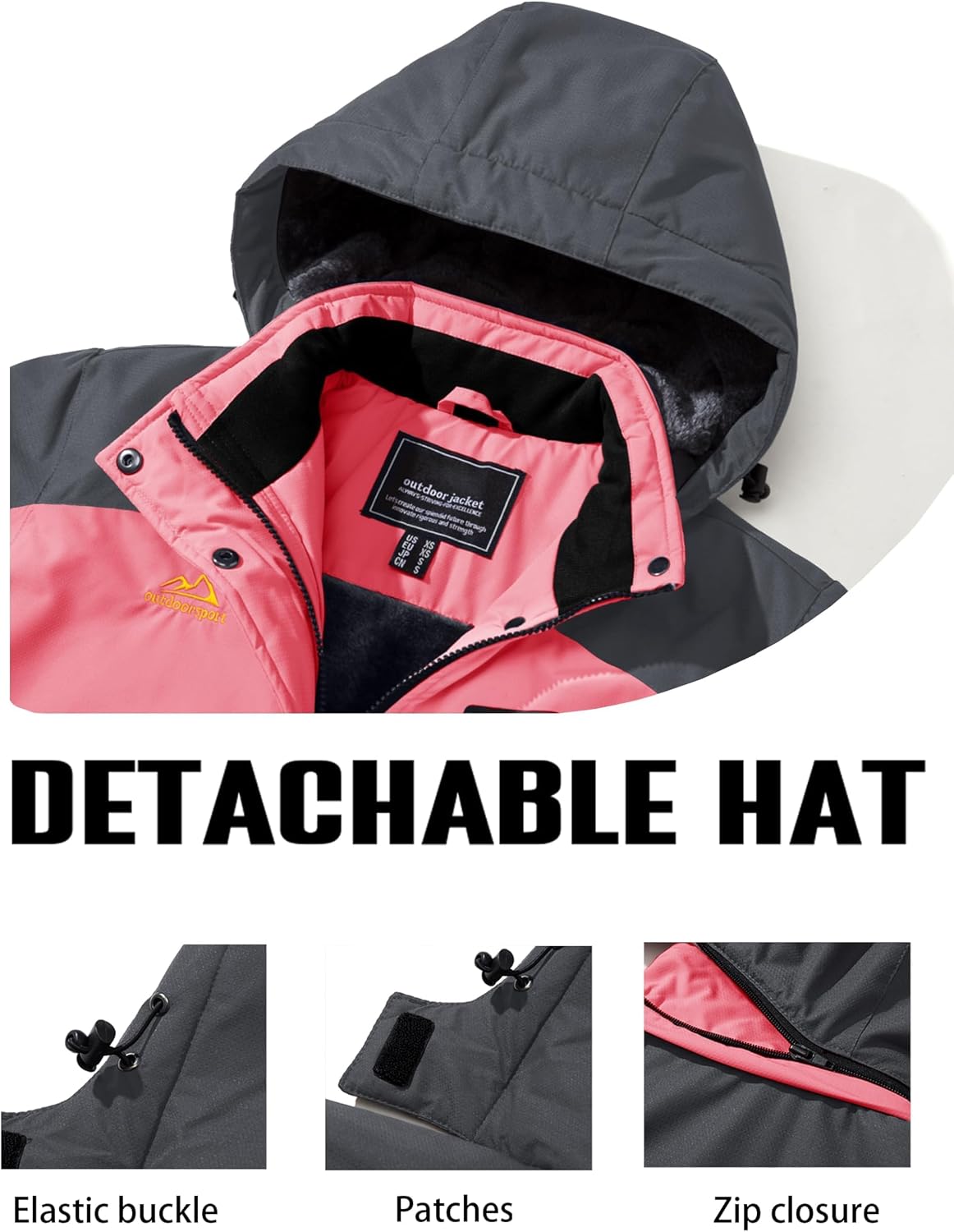 Thumbnail 5 de TACVASEN Women’s Winter Ski Jacket, Waterproof with Fleece-Lined Hood and 4 Zipper Pockets