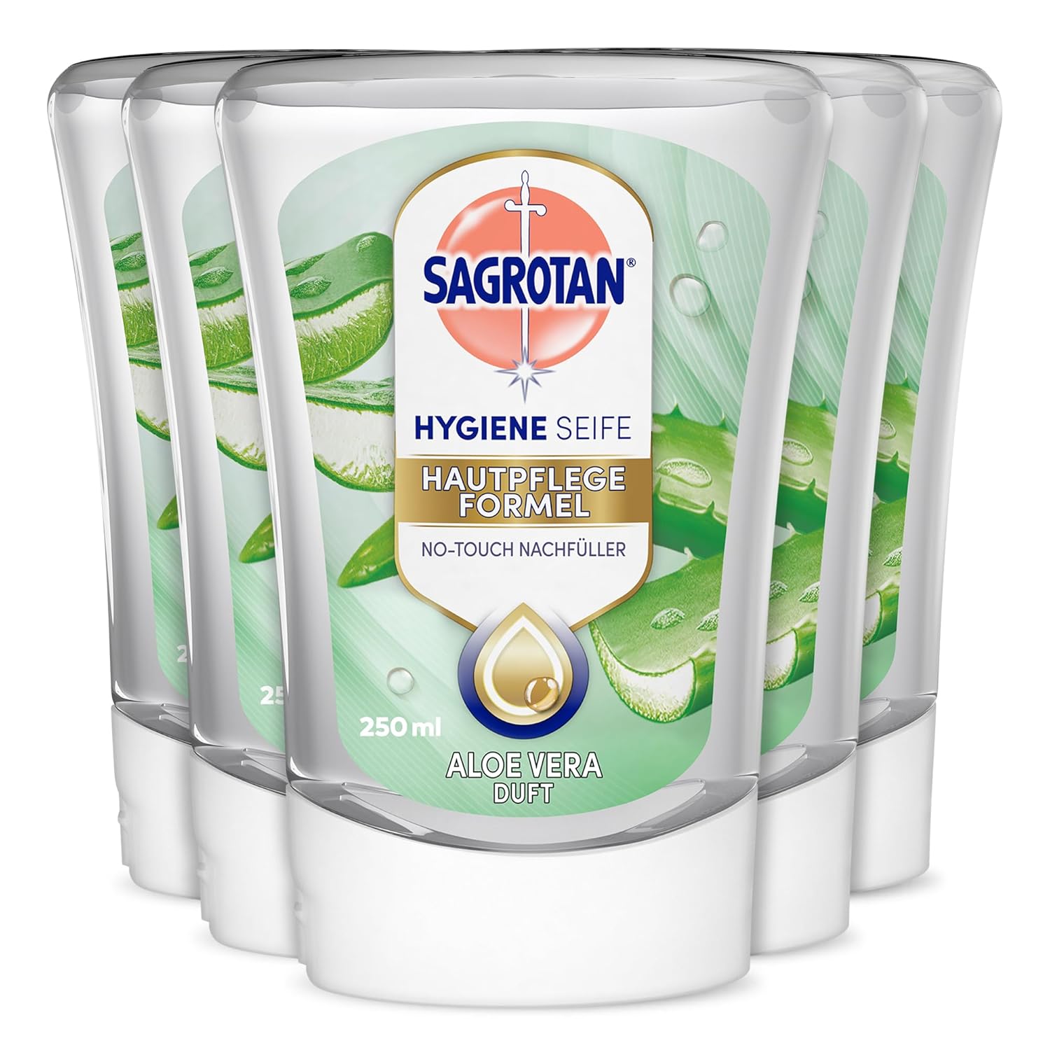 Detalle de Sagrotan No-Touch Nachfüller Aloe Vera 5×250 ml