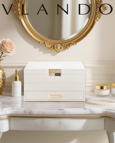 Detalle de VLANDO Jewellery Box: 2-Tier Organiser with Retractable Tray