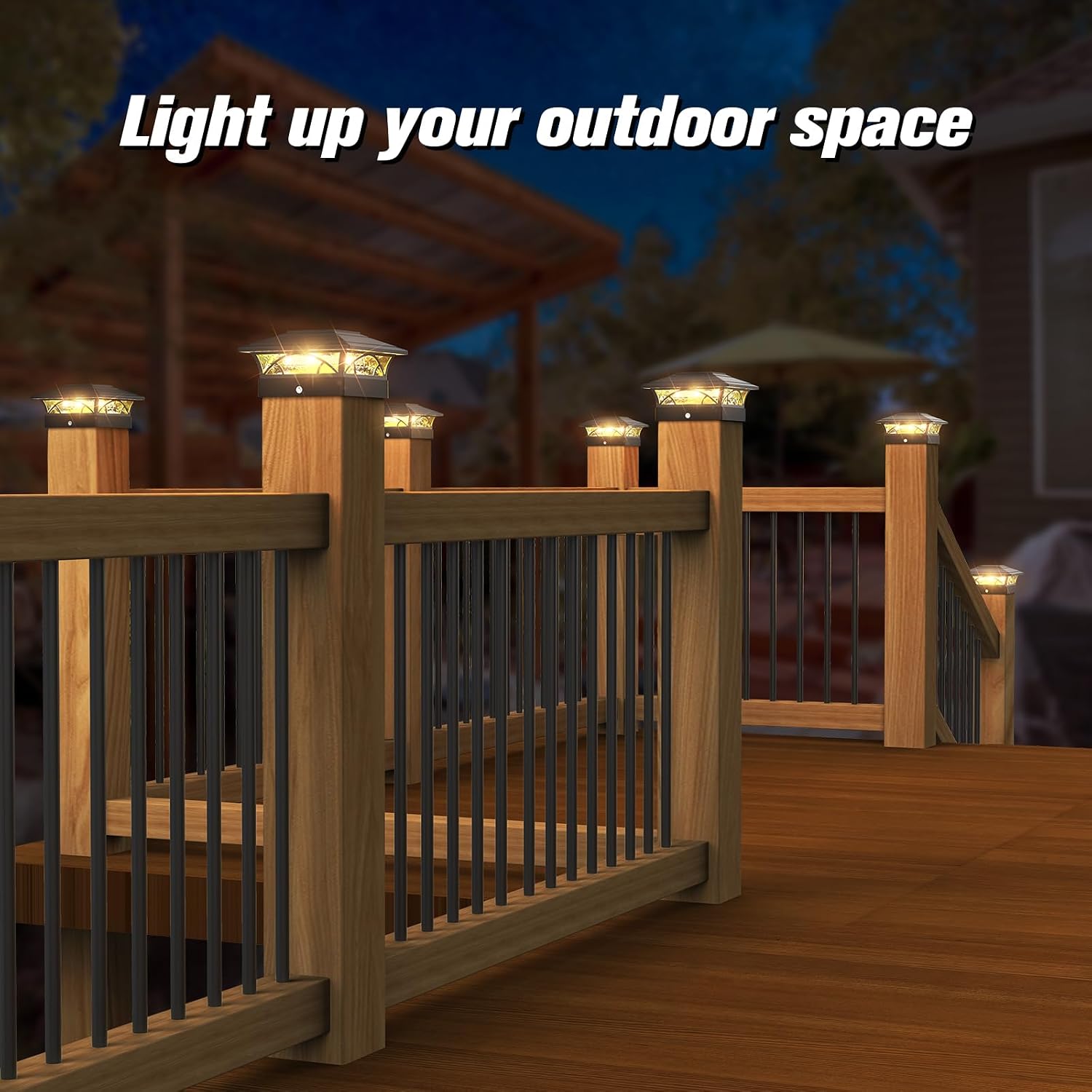 Thumbnail 6 de JOFIOS TZ21 Solar Post Cap Lights, 12-Pack, 16 LEDs, 2 Modes, IP65