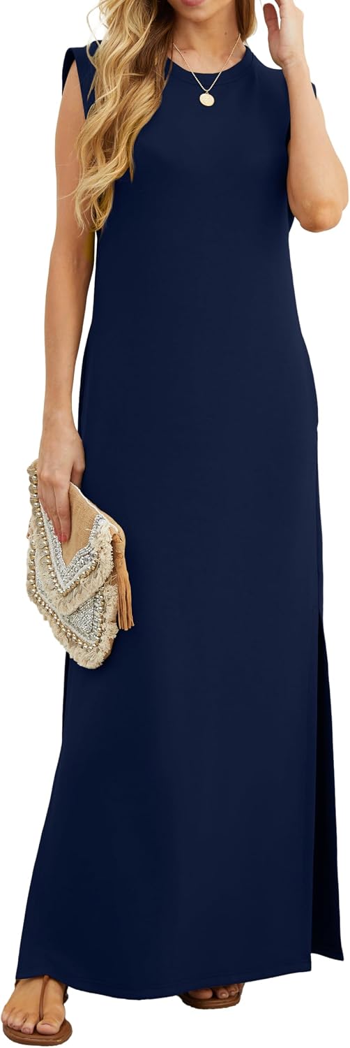 Detalle 2 de GRECERELLE Womens Summer Maxi Dress with Split and Pockets