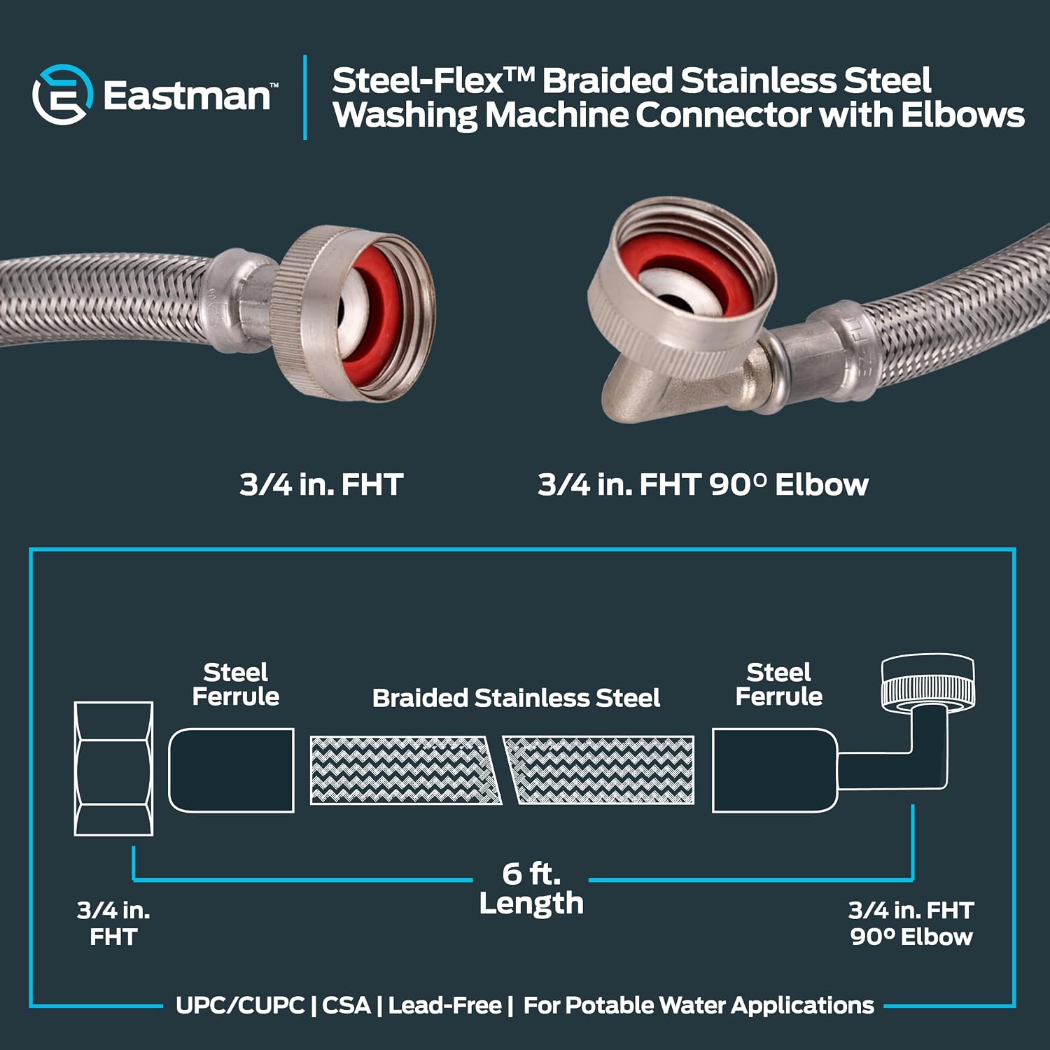 Detalle 2 de Eastman Washing Machine Hoses, 6 ft