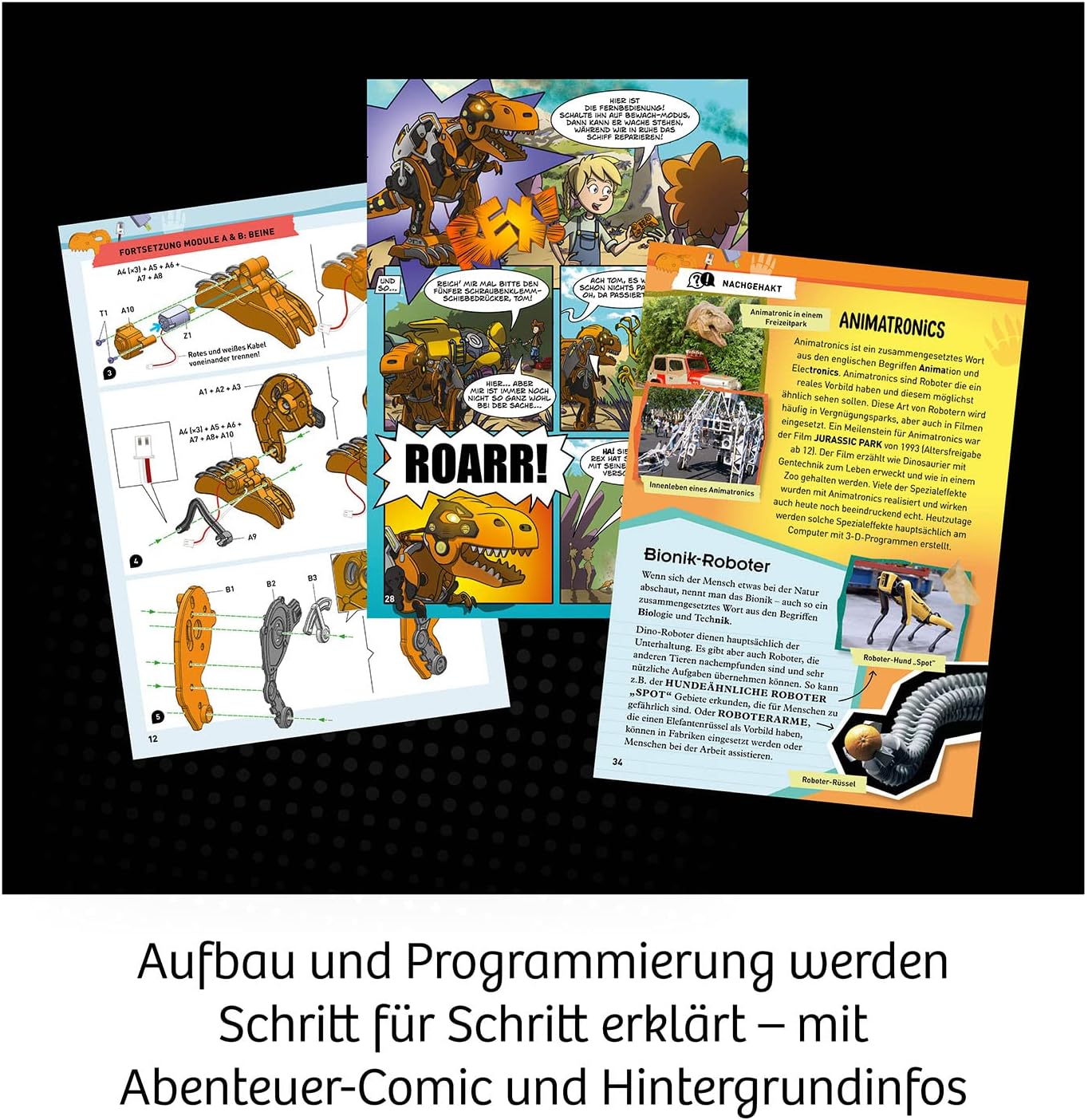 Detalle de KOSMOS 621155 Rex – Tyrannosaurus-robotbouwpakket met infraroodsensor