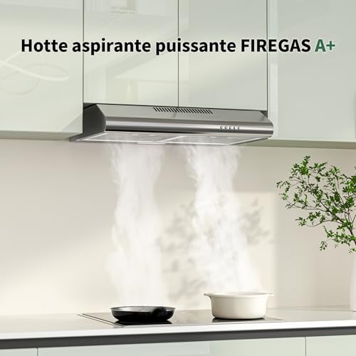 Thumbnail 8 de FIREGAS A+ Hotte Aspirante 60 cm Sans Évacuation – Argent, moteur brushless