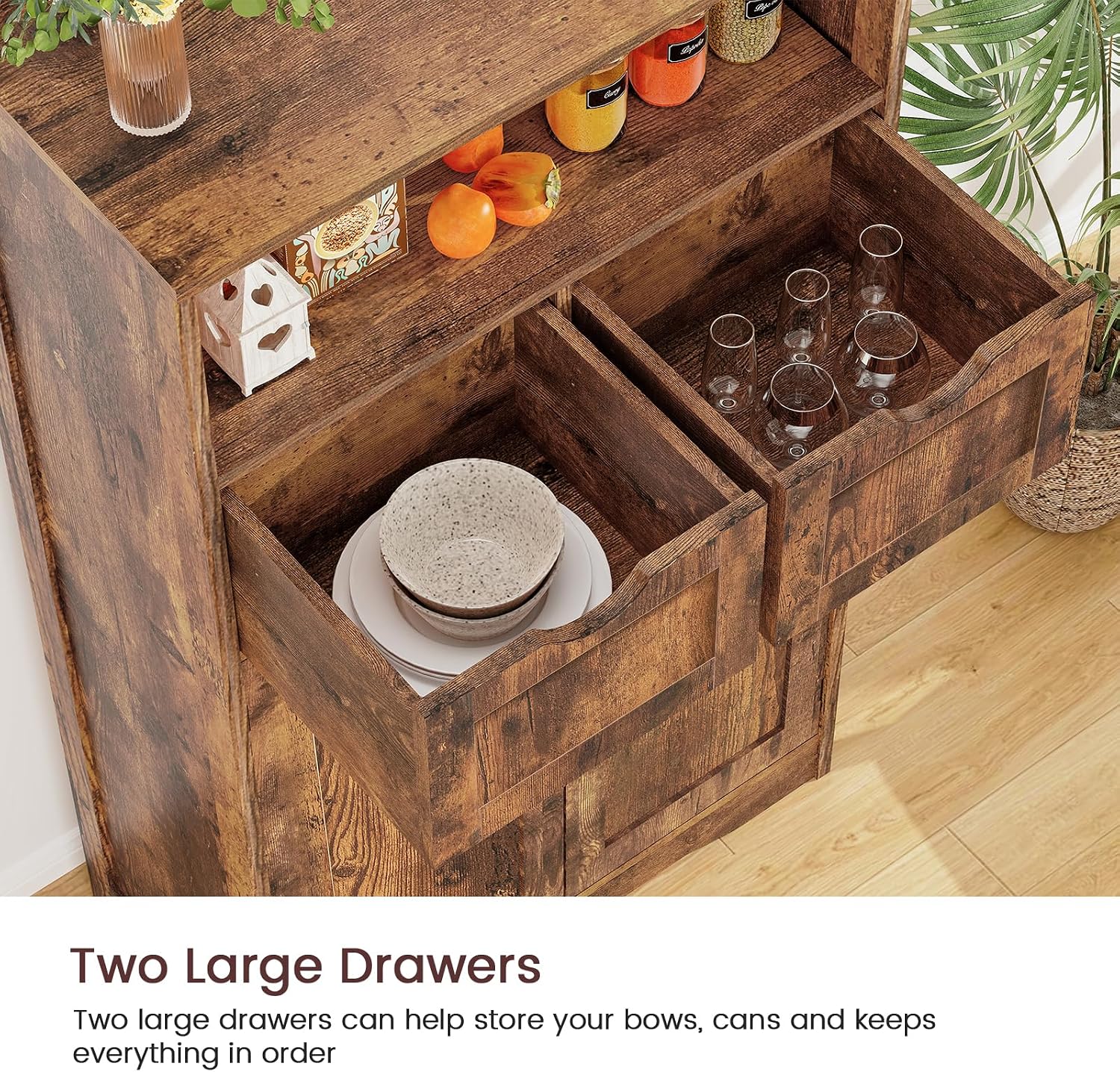 Detalle 2 de IWELL Bathroom Storage Cabinet with 2 Drawers