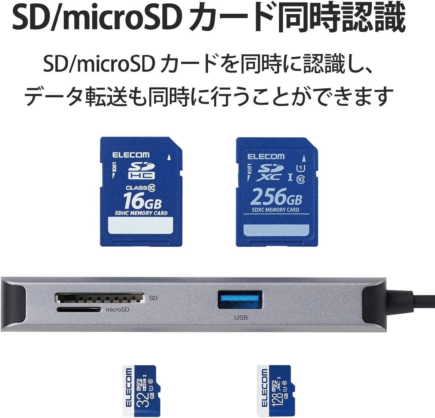 Thumbnail 5 de エレコム DST-C16SV/EC USB Type-C 5-in-1ドッキングステーション HDMI 4K/30Hz・USB3.0×2・SD/microSD対応