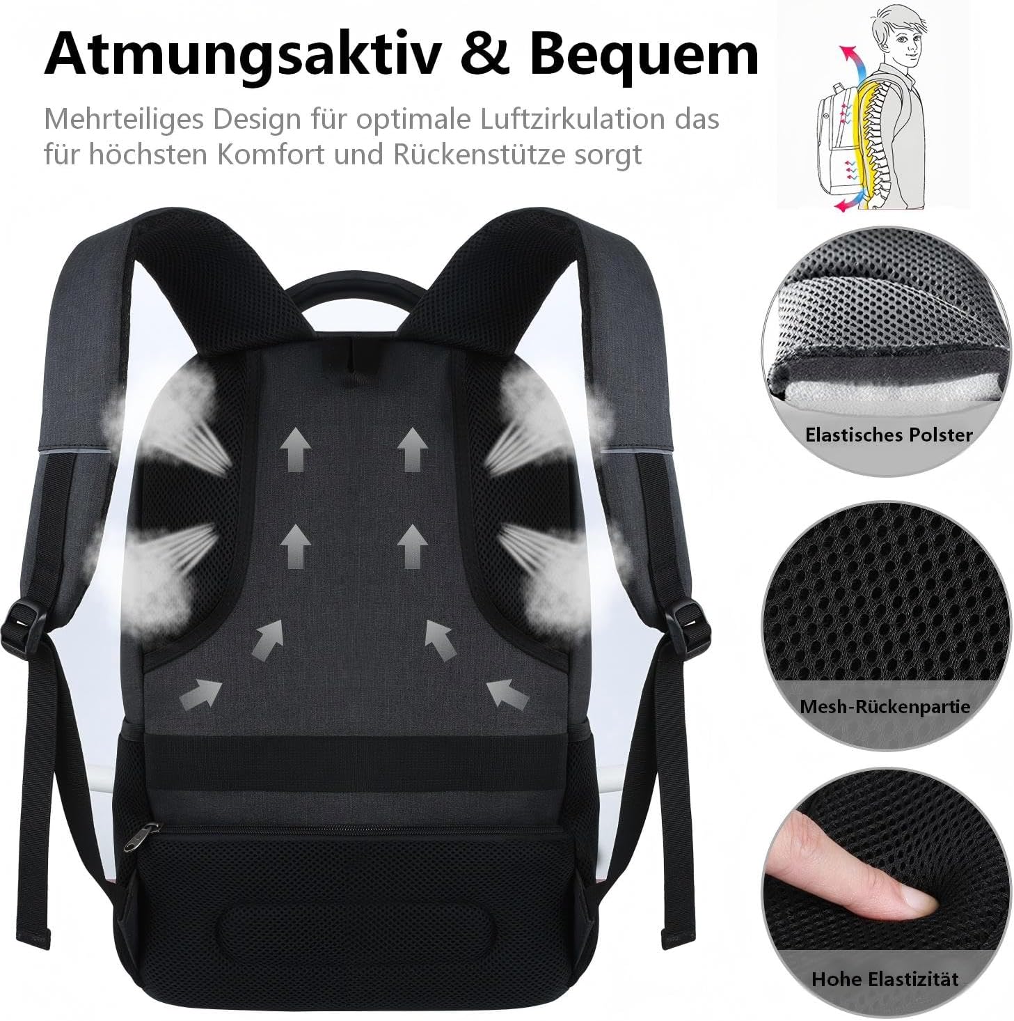 Thumbnail 3 de marcello Laptop Backpack 15.6 inch anti-theft rucksack