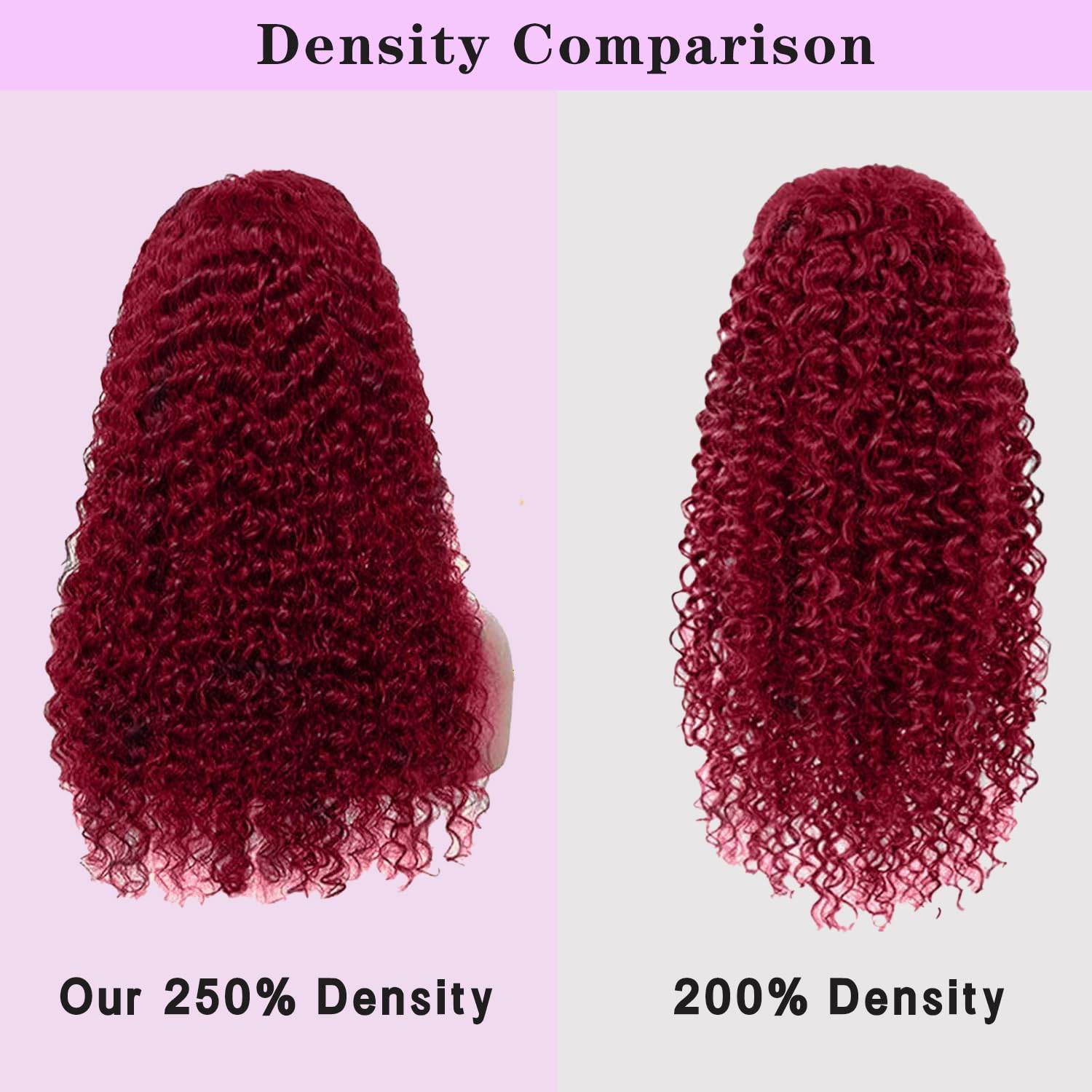 Thumbnail 1 de VAIDSOUE 250 Density Burgundy Deep Wave Lace Front Wig (30 Inch) — 13x6 HD Transparent Lace, Pre Plucked