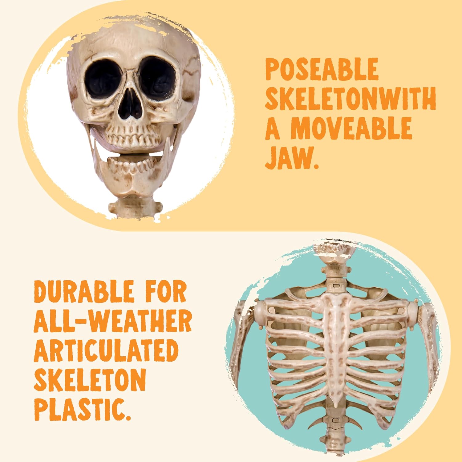 Detalle de JOYIN 5 FT Life-Size Halloween Skeleton Decor with Posable Joints