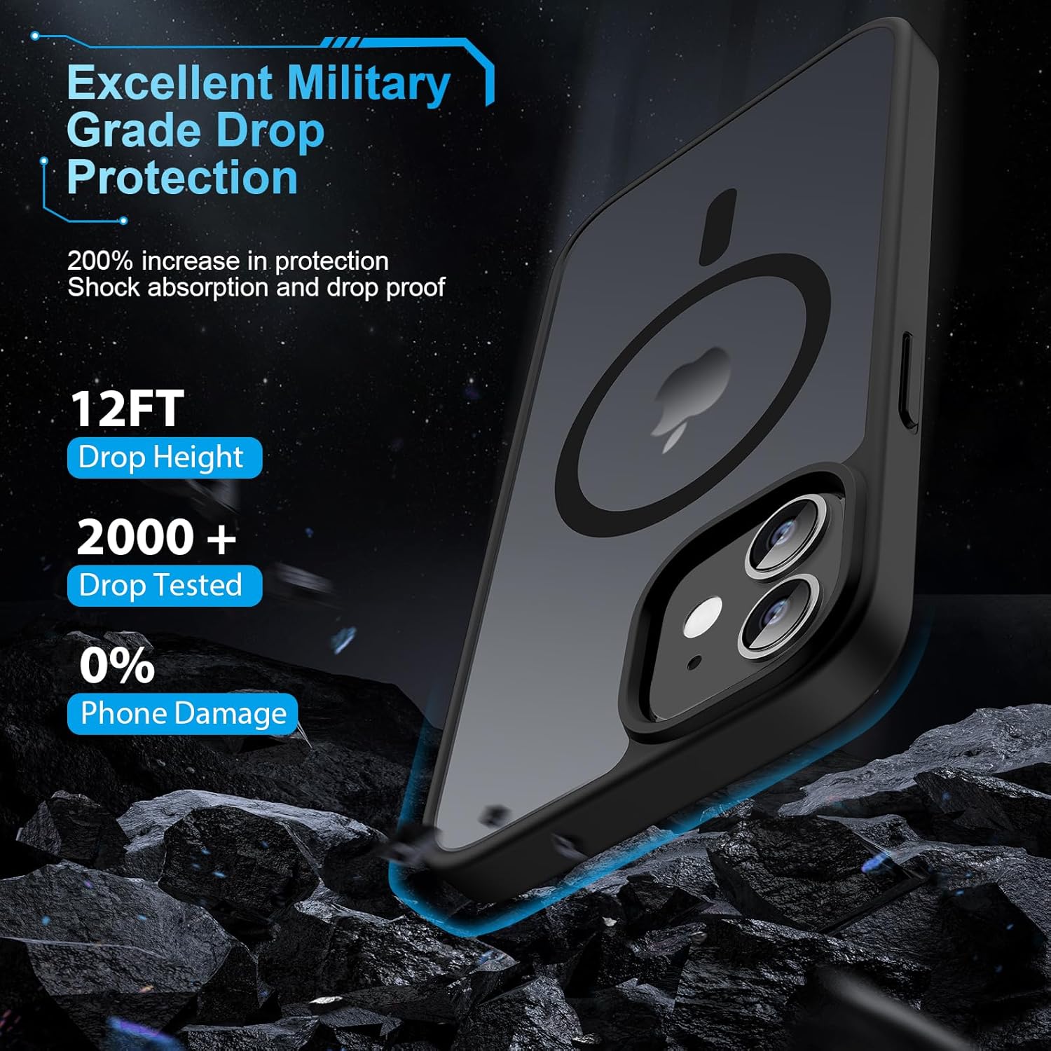 Thumbnail 3 de TQIAHF Magnetic Case for iPhone 11 with MagSafe Compatibility and 2 Tempered Glass Screen Protectors