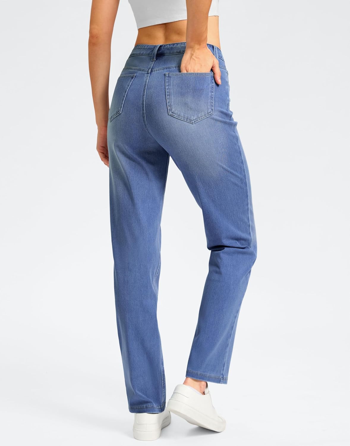 Thumbnail 1 de Rammus Women's Pull-On Straight-Leg Jeans, High-Waisted Stretch Denim