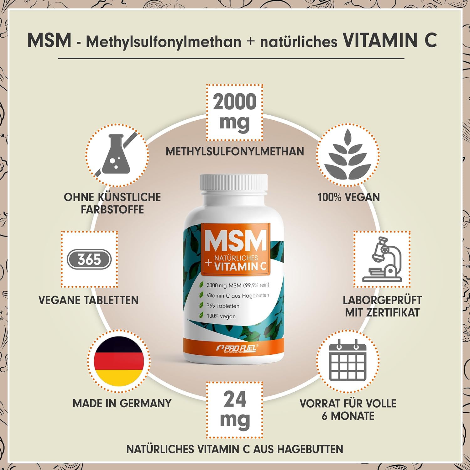 Detalle 2 de MSM Tabletten 2000 mg pro Tag 💊