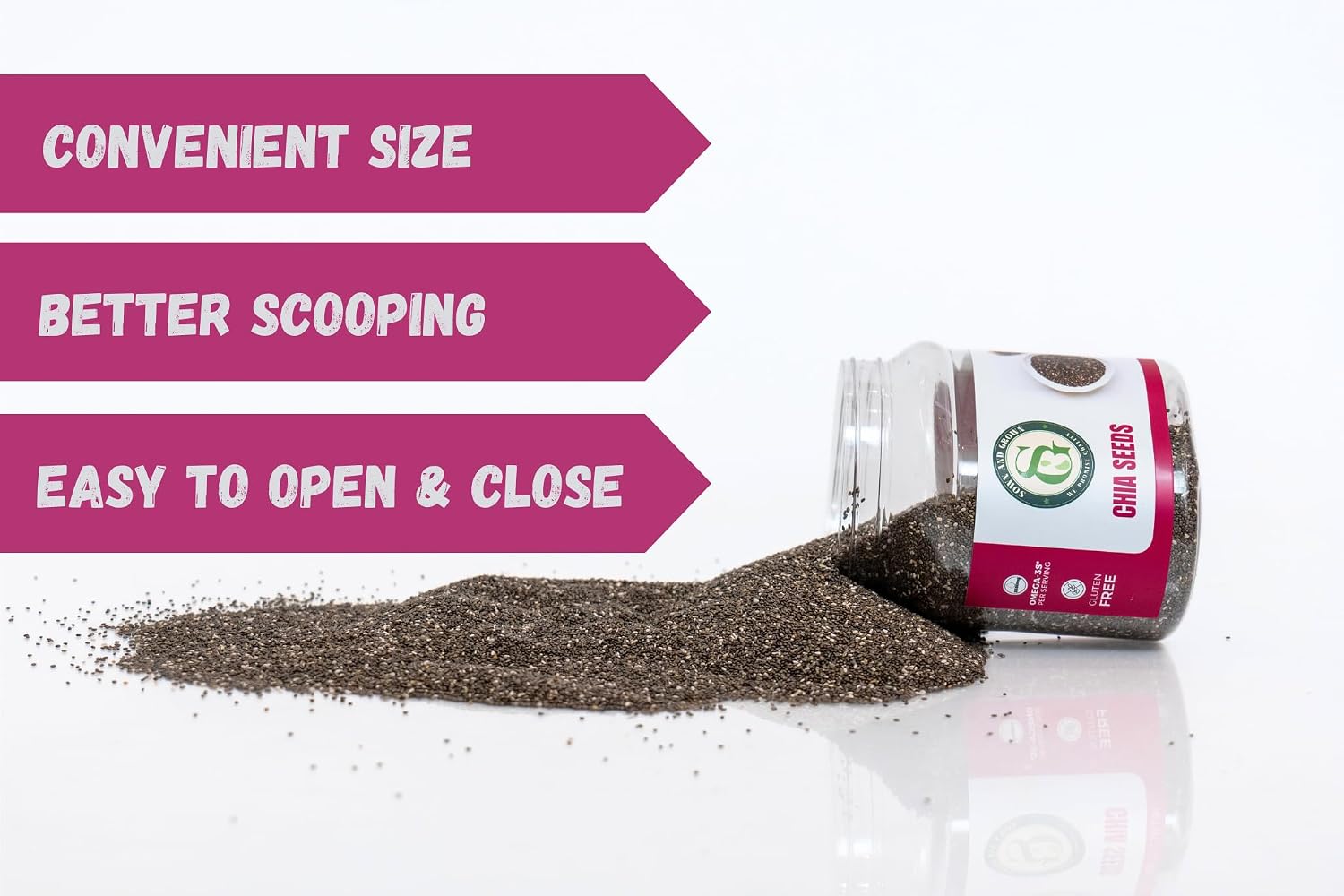 Thumbnail 6 de Sown-and-Grown Chia Seeds, 12 oz, Omega-3, Non-GMO, Keto-Friendly