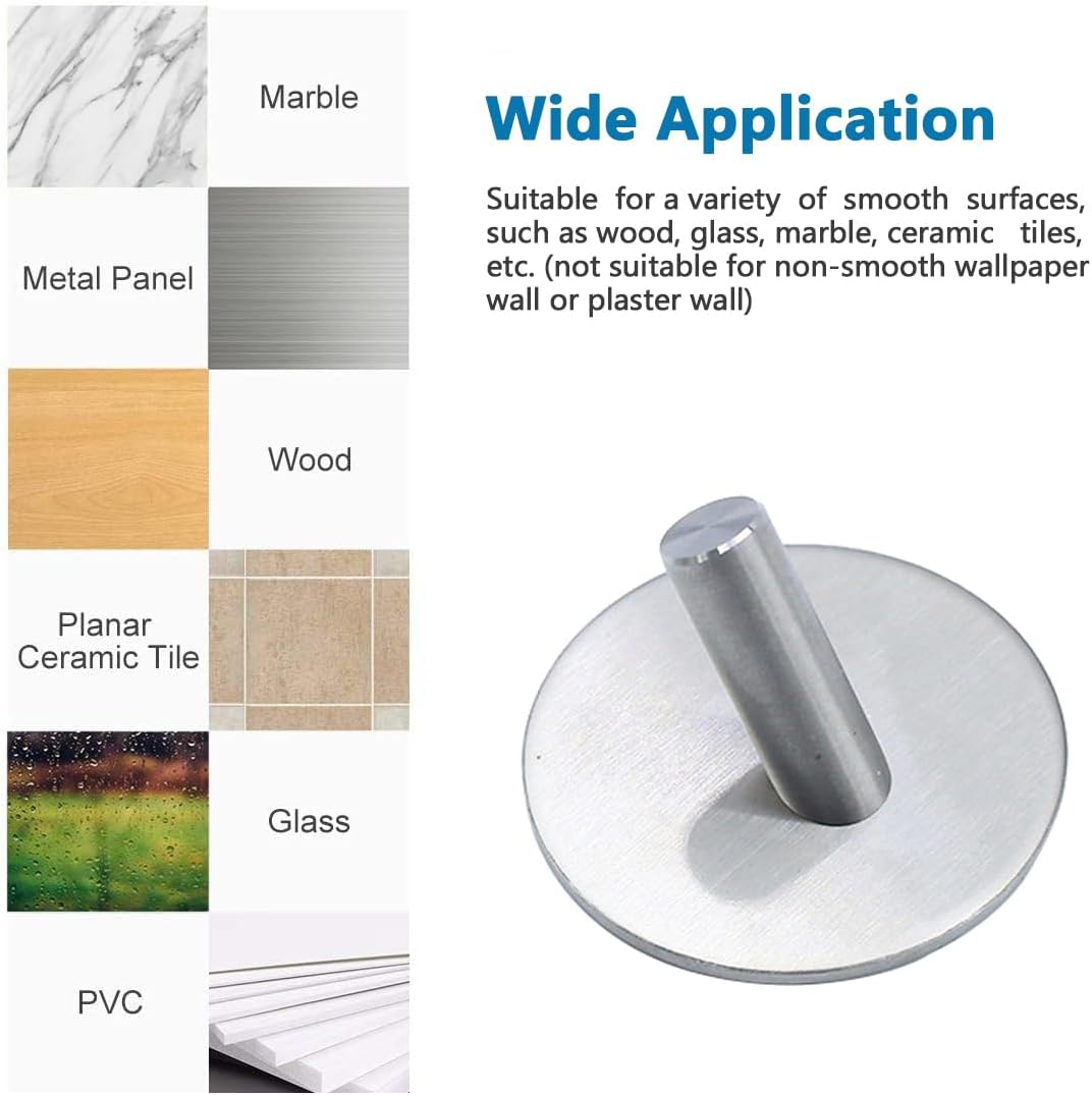 Thumbnail 1 de LYLIN Ganci Adesivi in Acciaio Inox SUS304 – Set da 4 Ganci Portasciugamani con Adesivo per Parete (Argento Obliquo)