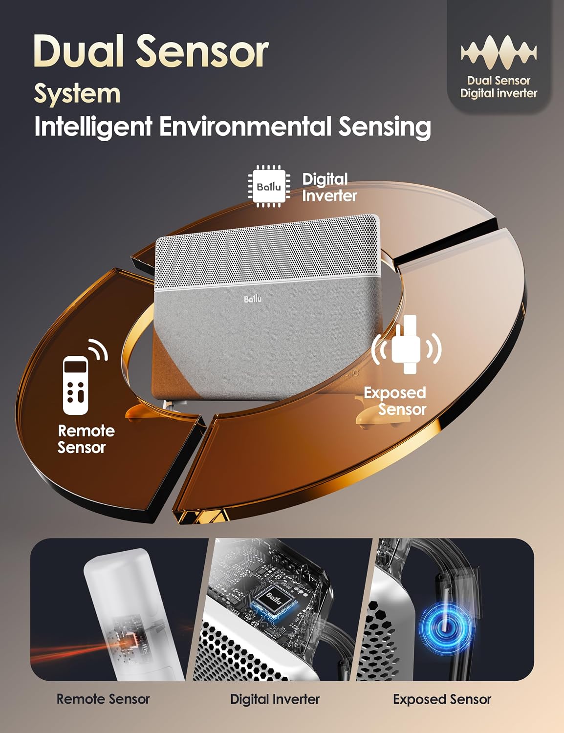 Thumbnail 4 de Ballu NCA1-4.6-PRO FABRIC WHITE Convection Heater, Wi-Fi and Remote