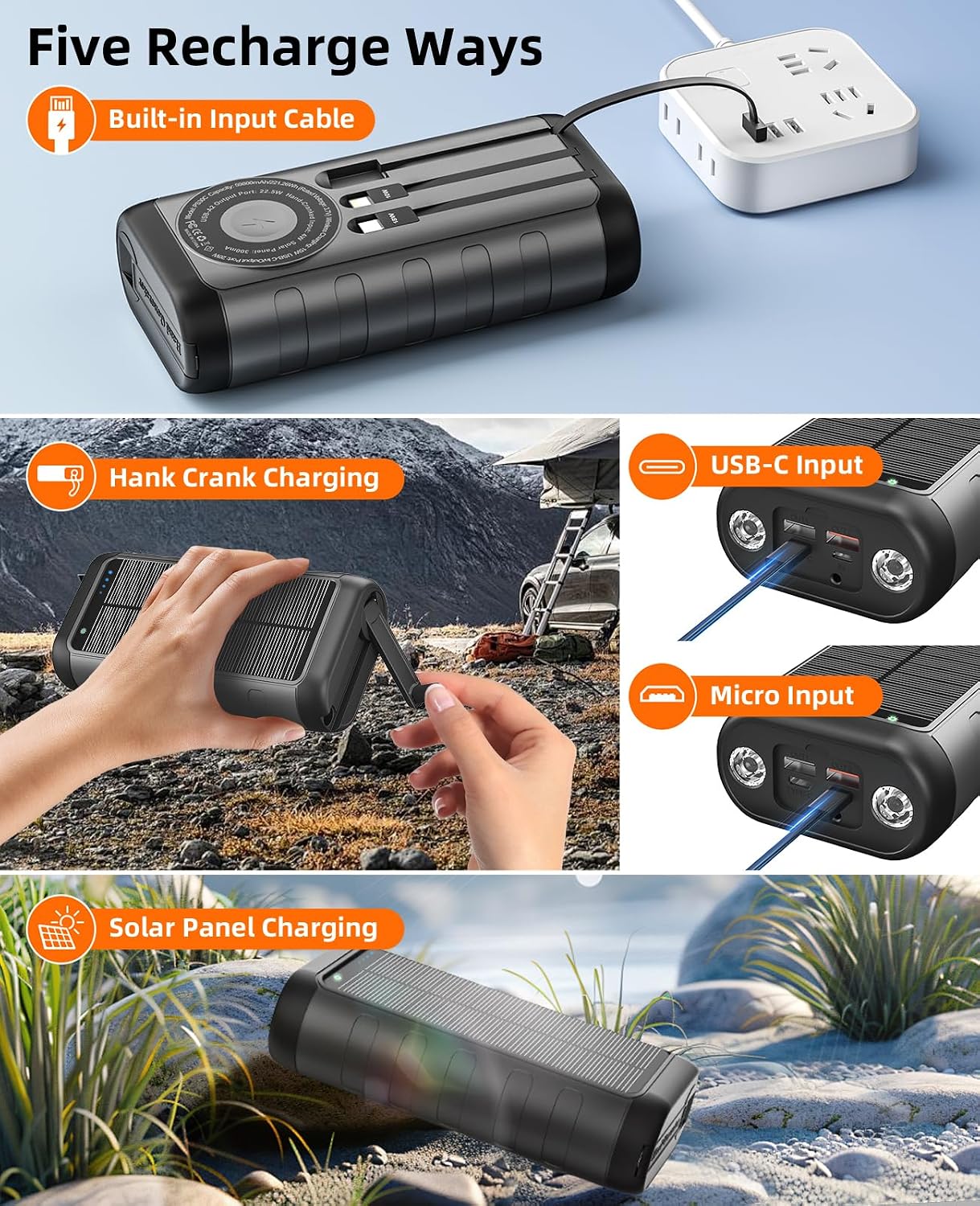 Thumbnail 2 de YELOMIN PS30C Solar Power Bank, 59,800mAh, 15W Wireless Charging & Hand Crank