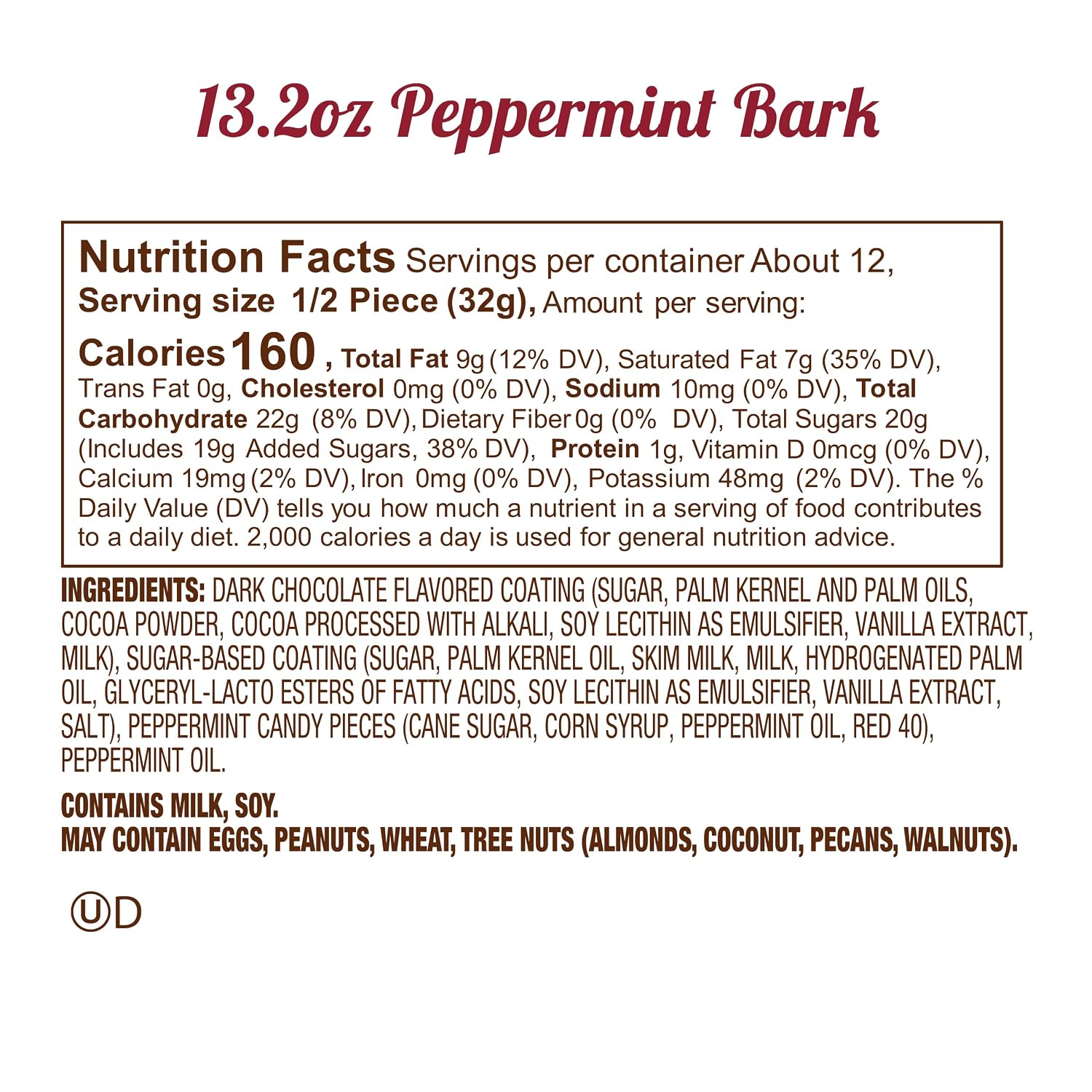 Detalle 2 de Fannie May Peppermint Bark, 13.2 oz Dark Chocolate Holiday Gift Tin