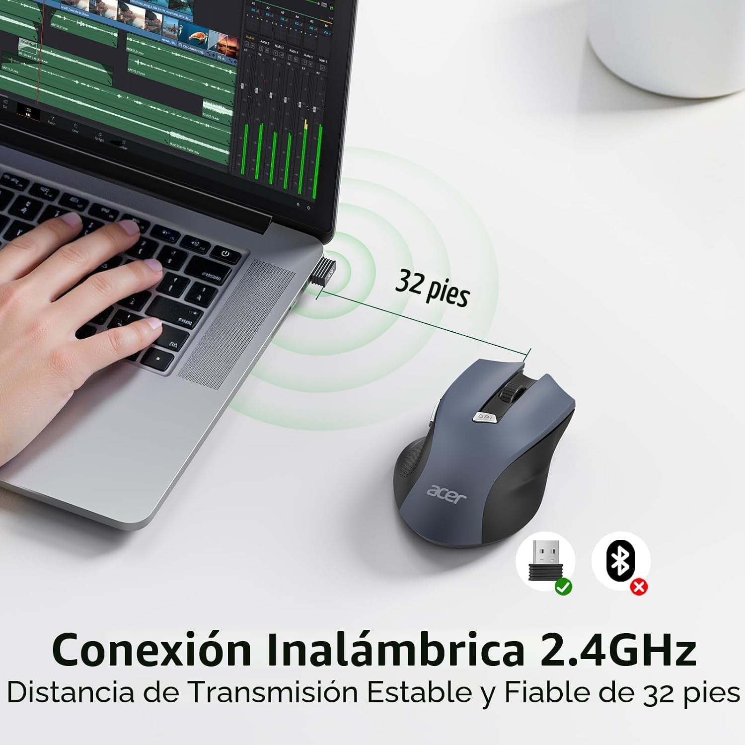 Thumbnail 1 de acer Ratón Inalámbrico Ergonómico