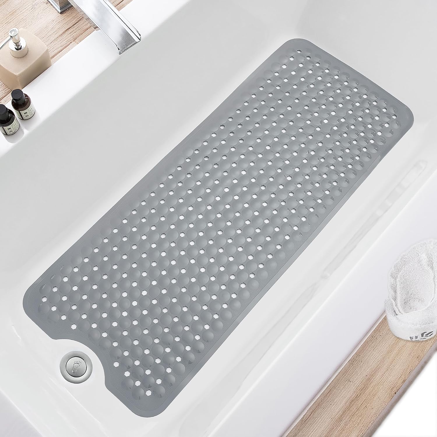 Detalle de TEESHLY Bath Tub and Shower Mat 40 x 16 in
