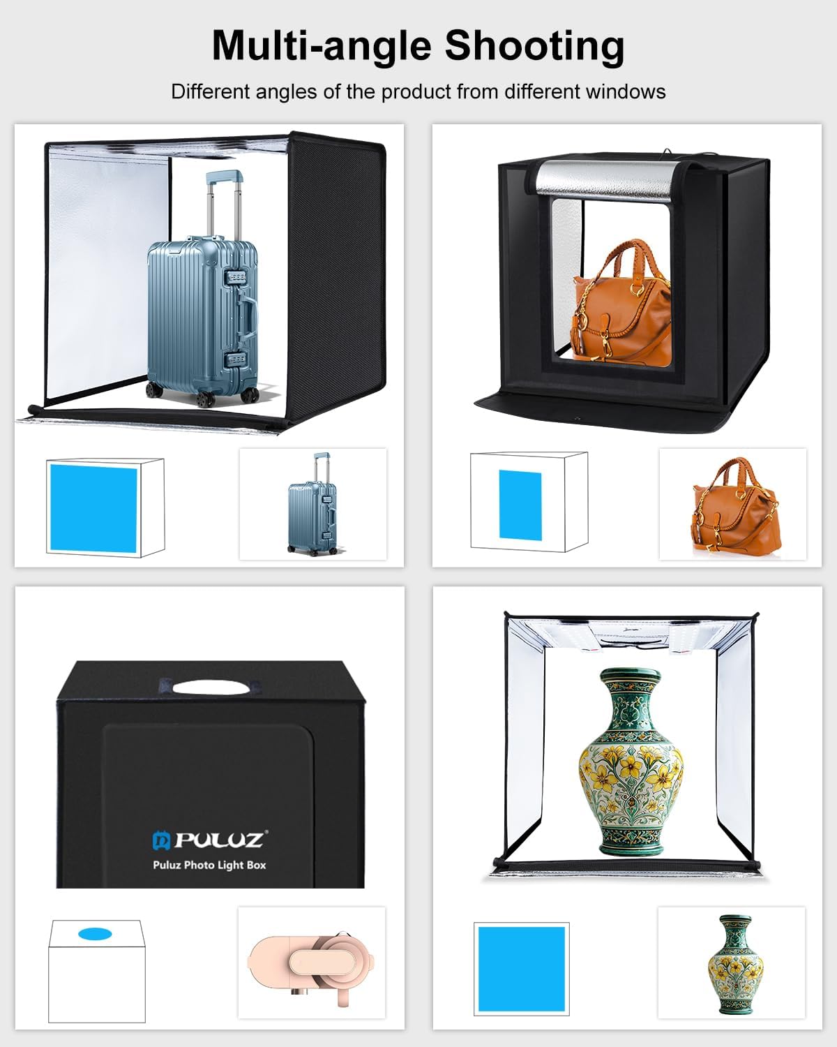 Thumbnail 1 de PULUZ Photo Box Studio Light Box – 60cm Portable Light Tent with 5500K LEDs