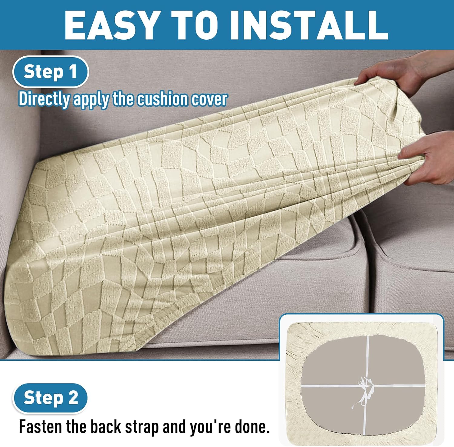 Thumbnail 5 de ZNSAYOTX Sofa Cushion Cover, 1-Pack