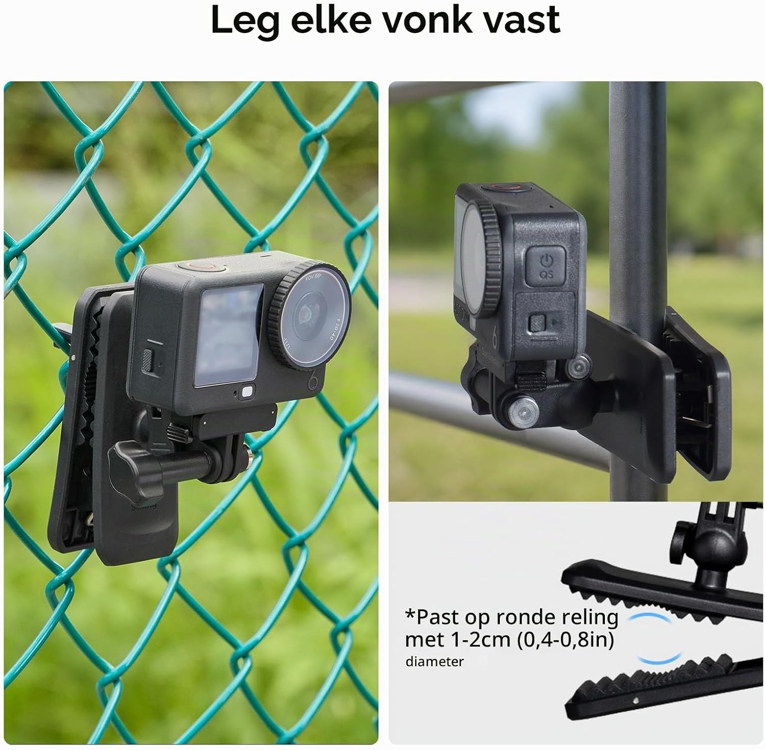 Detalle 2 de SMALLRIG 6307 rugzakclip voor DJI Osmo Action 6/Nano met 360°-balhoofd