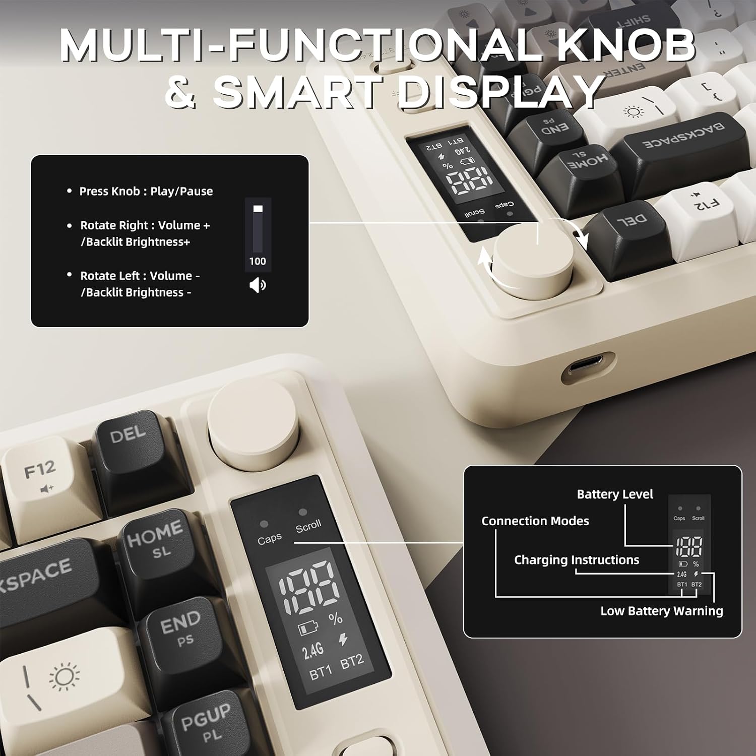 Detalle 2 de ZIYOU LANG M75 Kabellose Gaming-Tastatur 2000 mAh